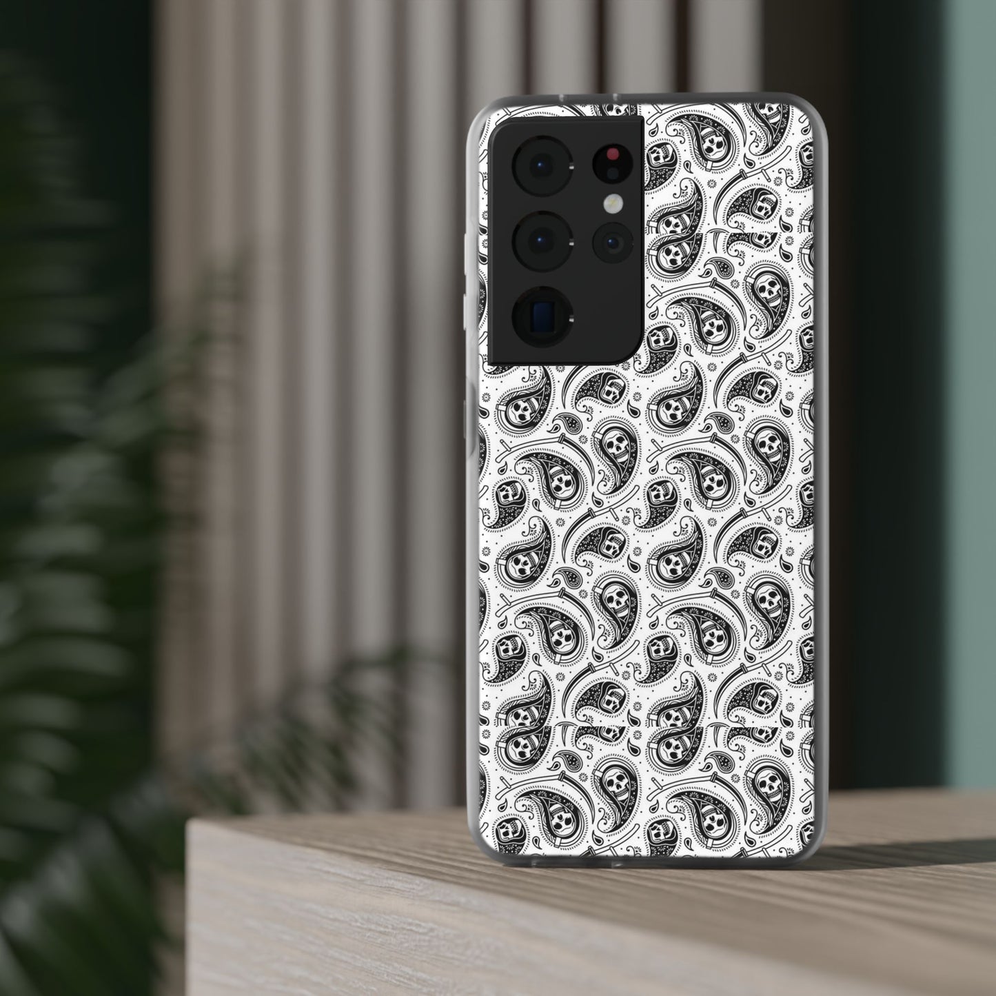 Skull Paisley Pattern Phone Case TPU Soft Flexi Case for iPhones