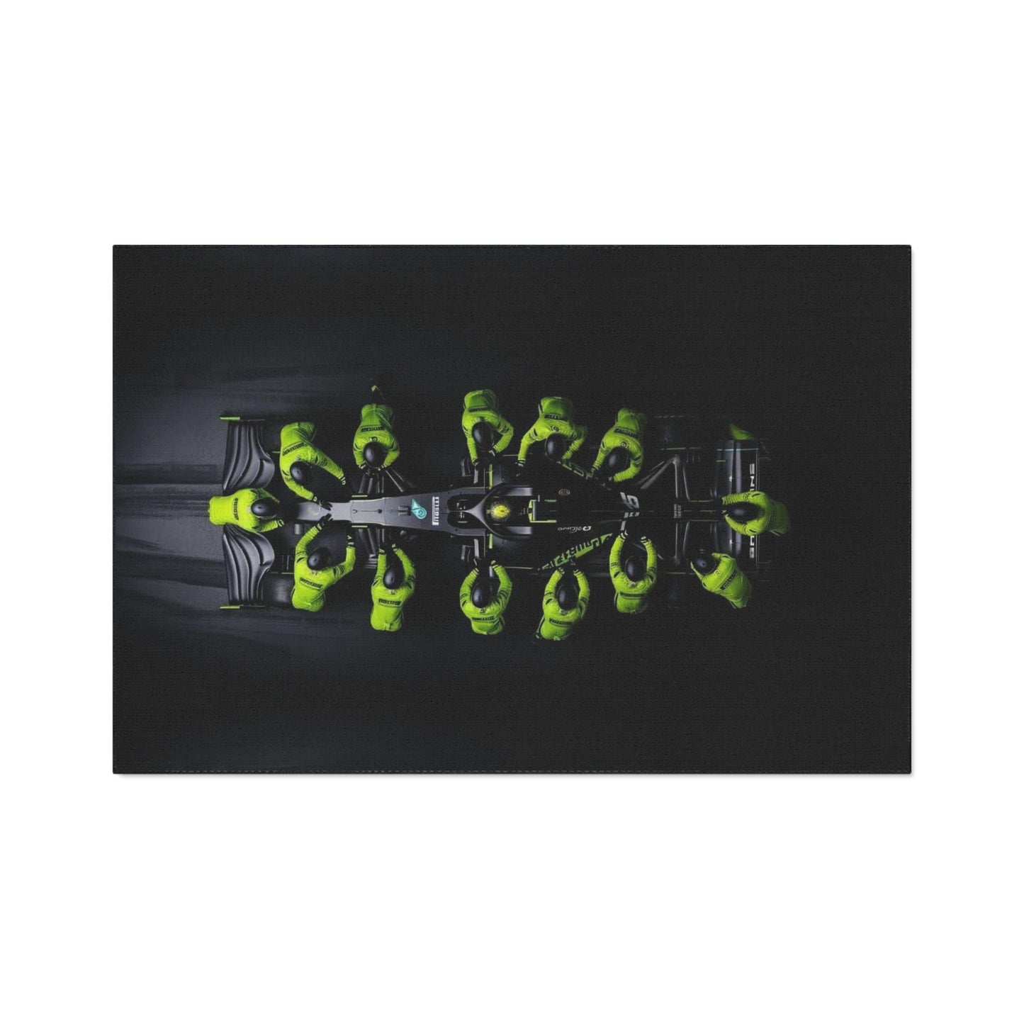 Motor Sports Pit Crew Illustration Floor Mat Formula Racing Team Scene Pirelli Tire