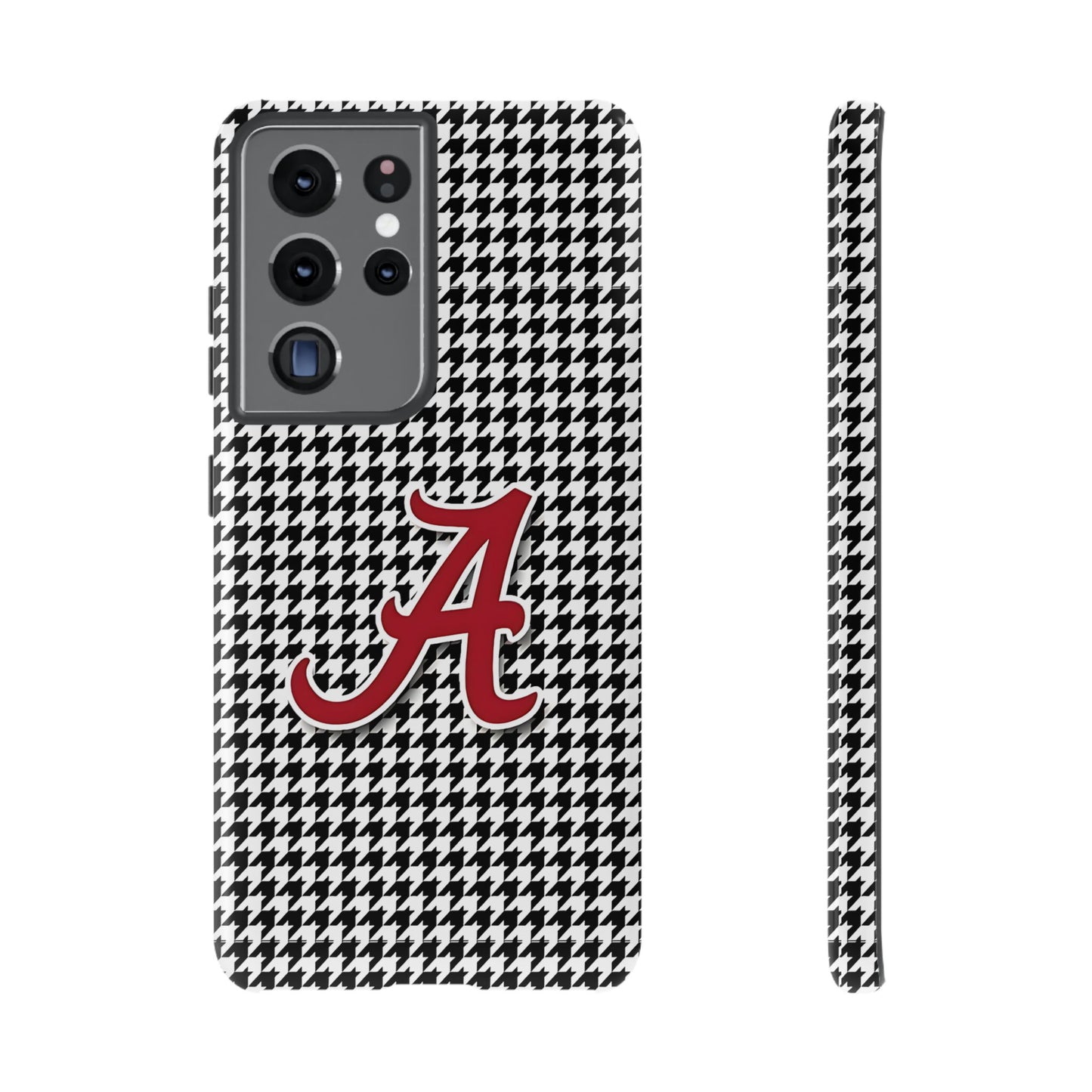 Alabama Houndstooth Phone Case, Tough Cases, College RTR Fan Gear, Initial A