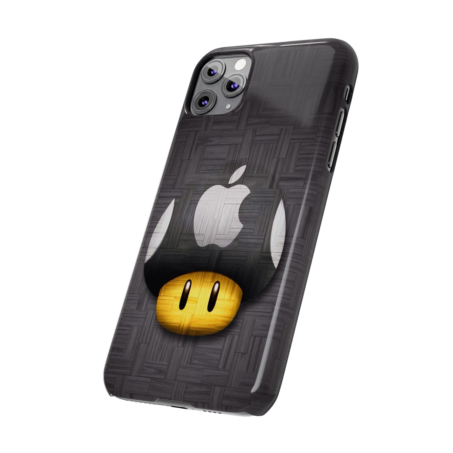 Mushroom Apple Slim Phone Case for iPhone Cute Gamer Phone Accessory, Kids Gift