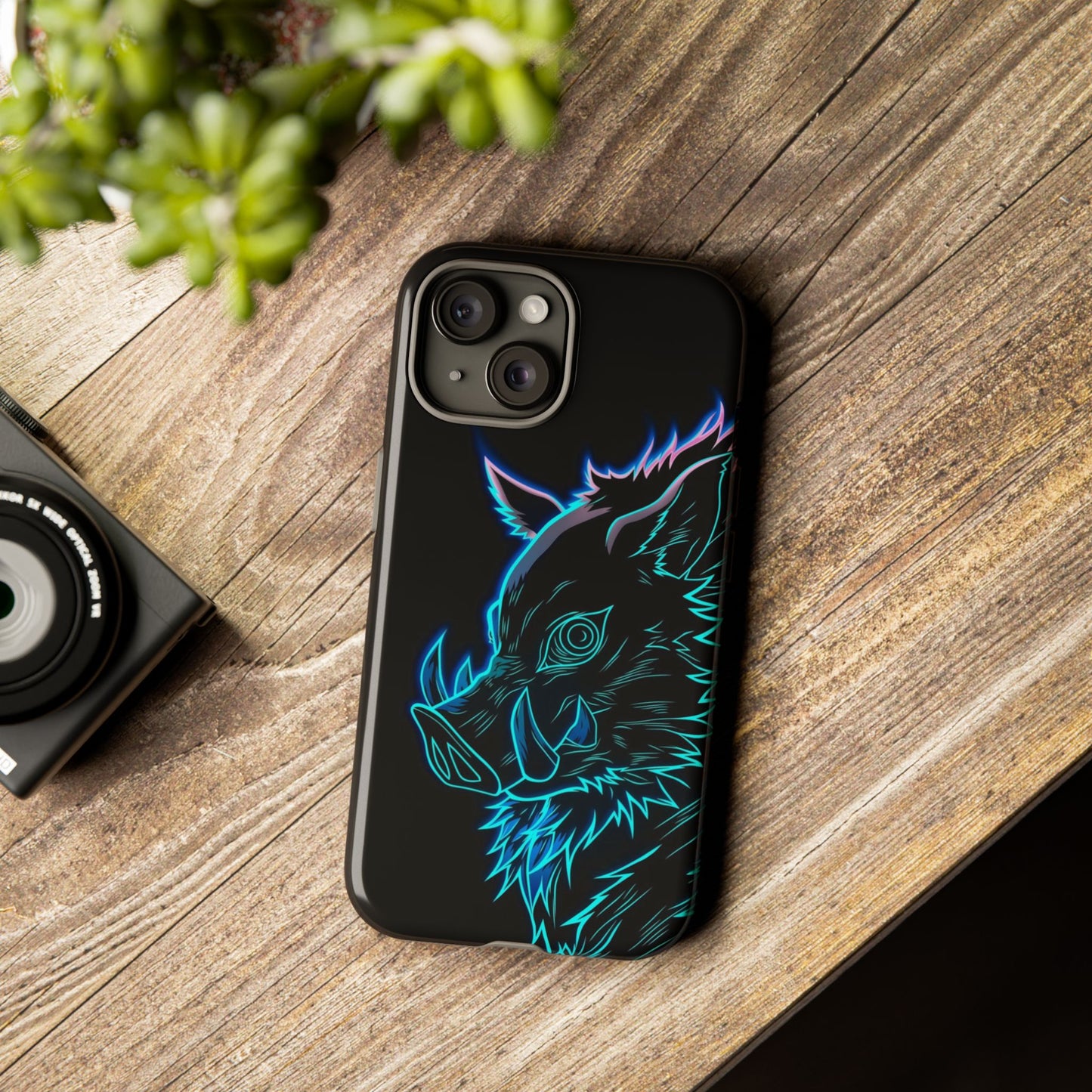 Tough Cases For iPhone, Galaxy, Anime Hashibira Beast Slayer Neon Design