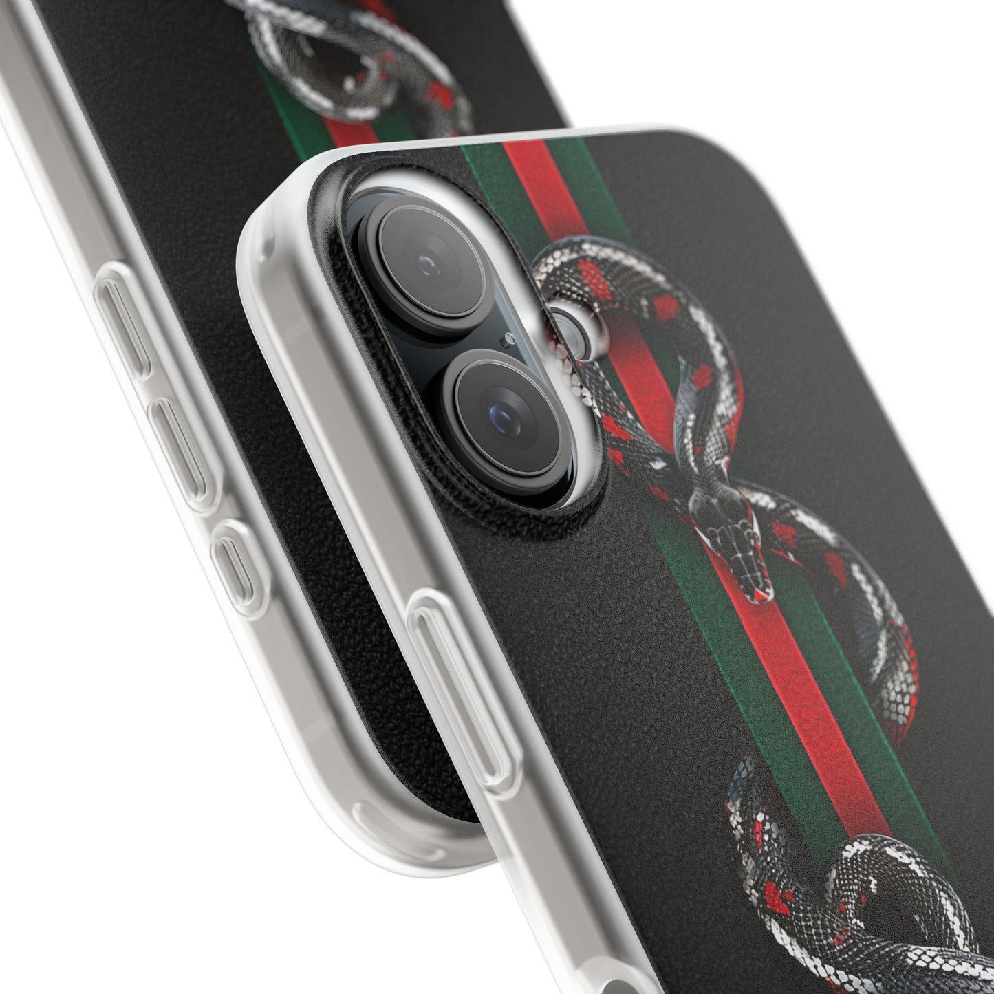 Green and Red Stripes Snake TPU Flexi Cases For iPhones And Samsung Galaxy