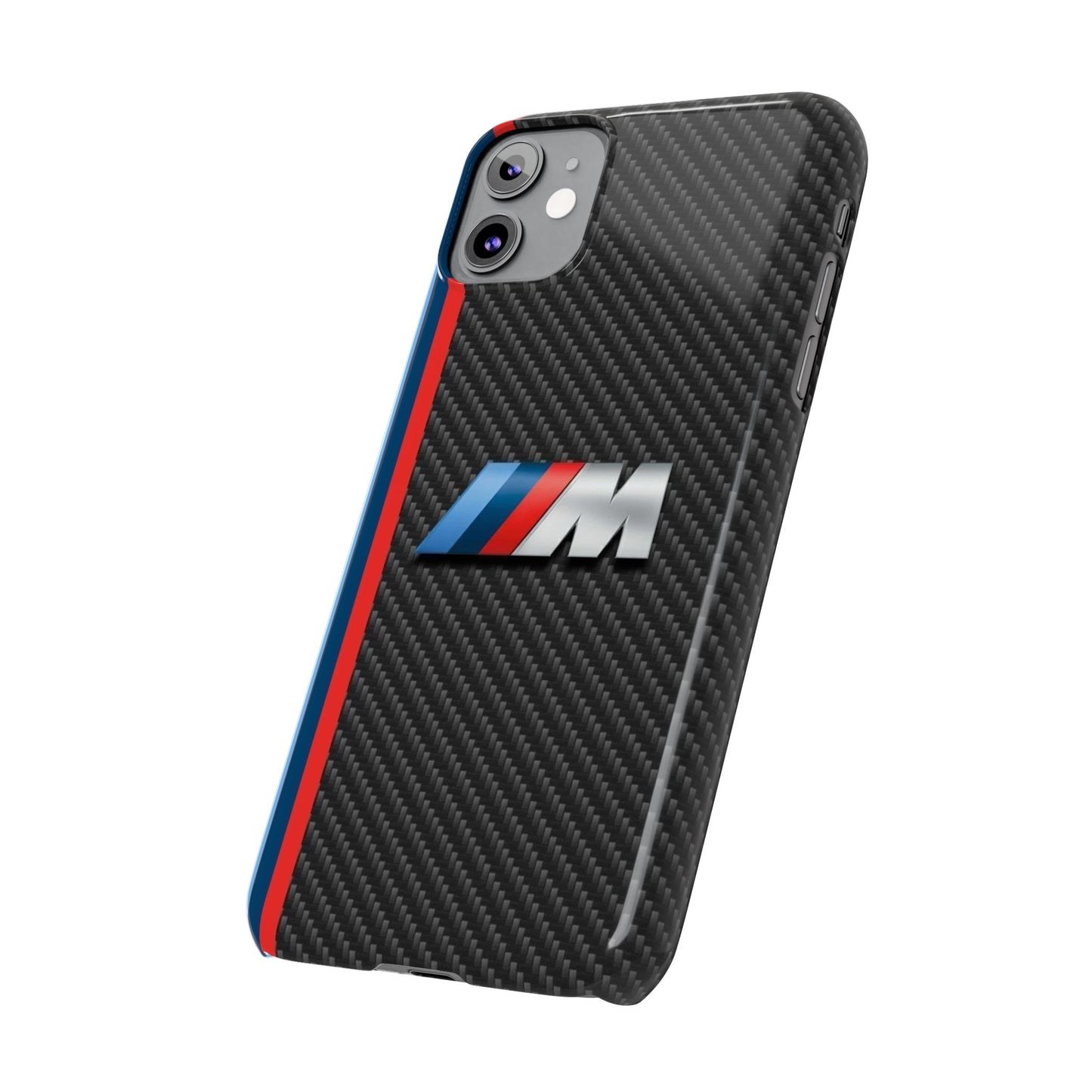 Black iPhone Slim Case, Blue And Red Stripes, BMW M Series