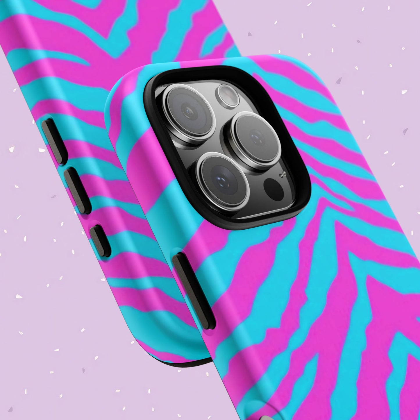 Animal Print Hot Pink And Teal Tough Case for iPhone, Galaxy and Google Pixel