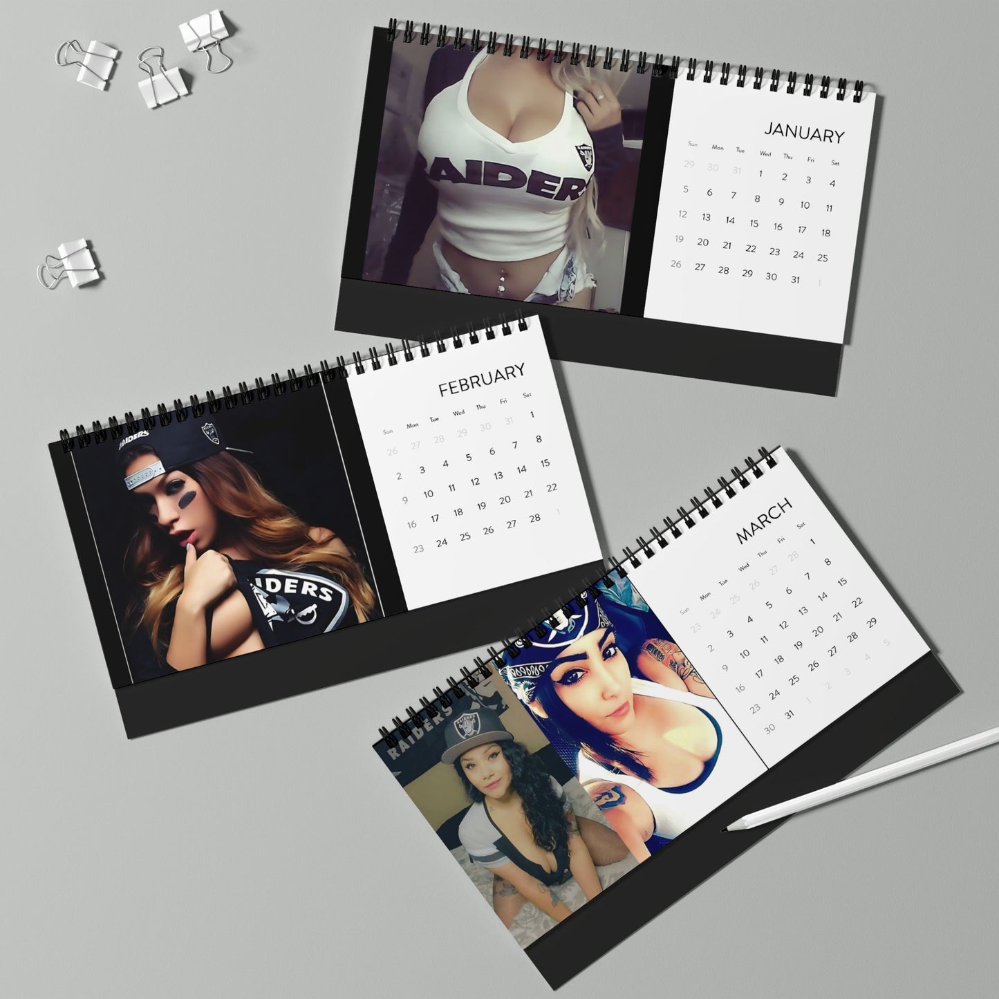 2025 Desktop Calendar Raider Nation Girls - Pro Football Theme