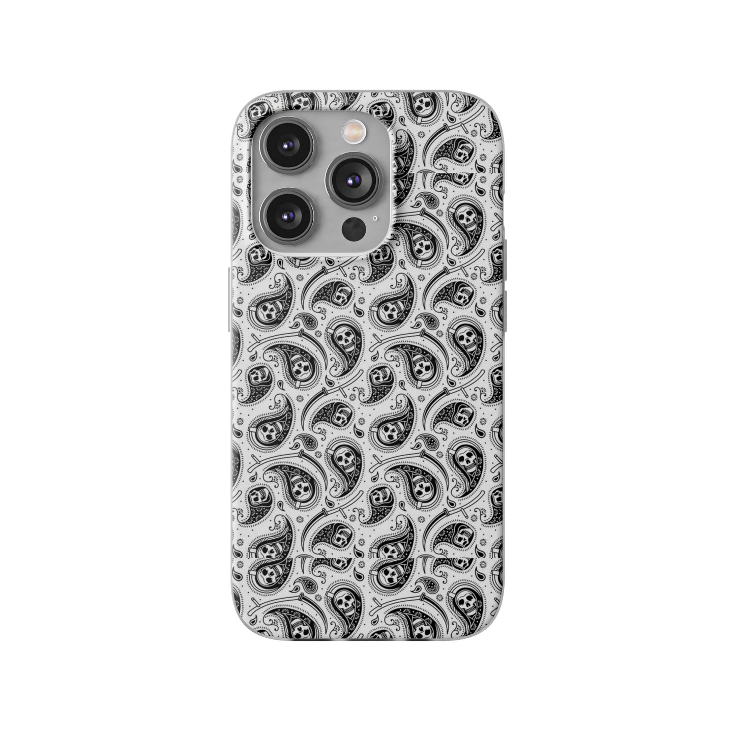 Skull Paisley Pattern Phone Case TPU Soft Flexi Case for iPhones