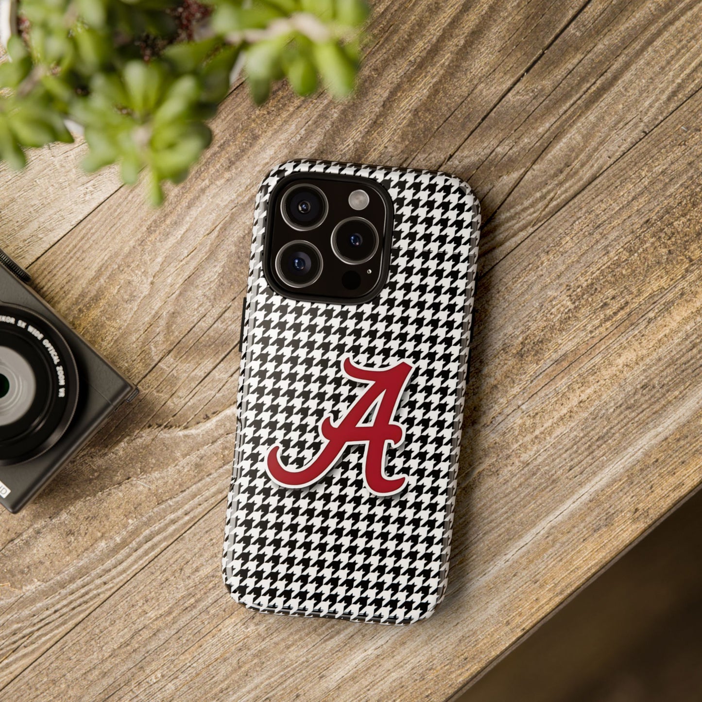 Alabama Houndstooth Phone Case, Tough Cases, College RTR Fan Gear, Initial A