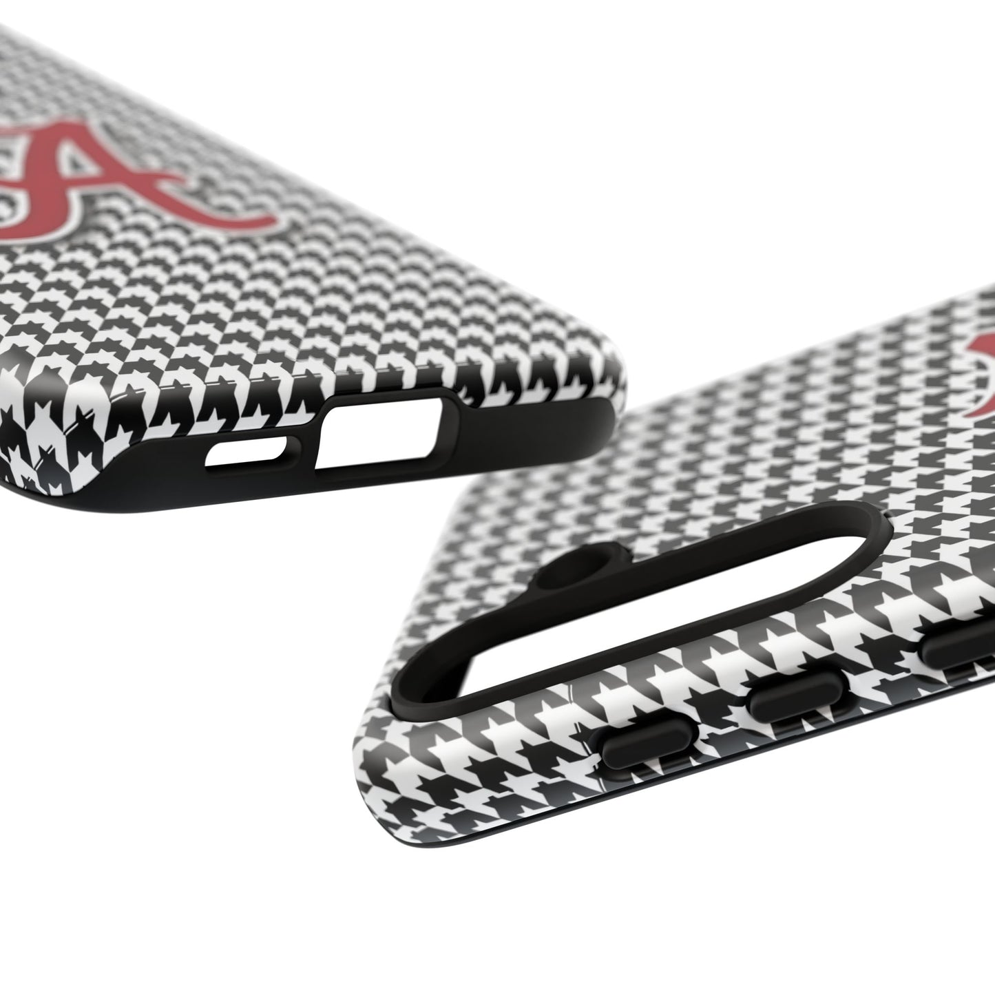Alabama Houndstooth Phone Case, Tough Cases, College RTR Fan Gear, Initial A