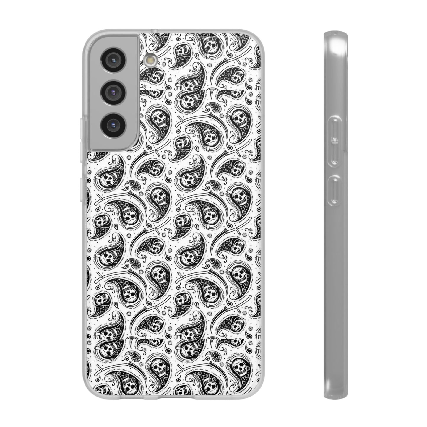 Skull Paisley Pattern Phone Case TPU Soft Flexi Case for iPhones