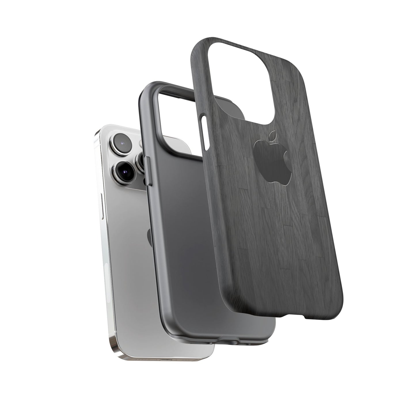 Tough Cases For iPhones, Gray Wood Color Rugged Phone Case