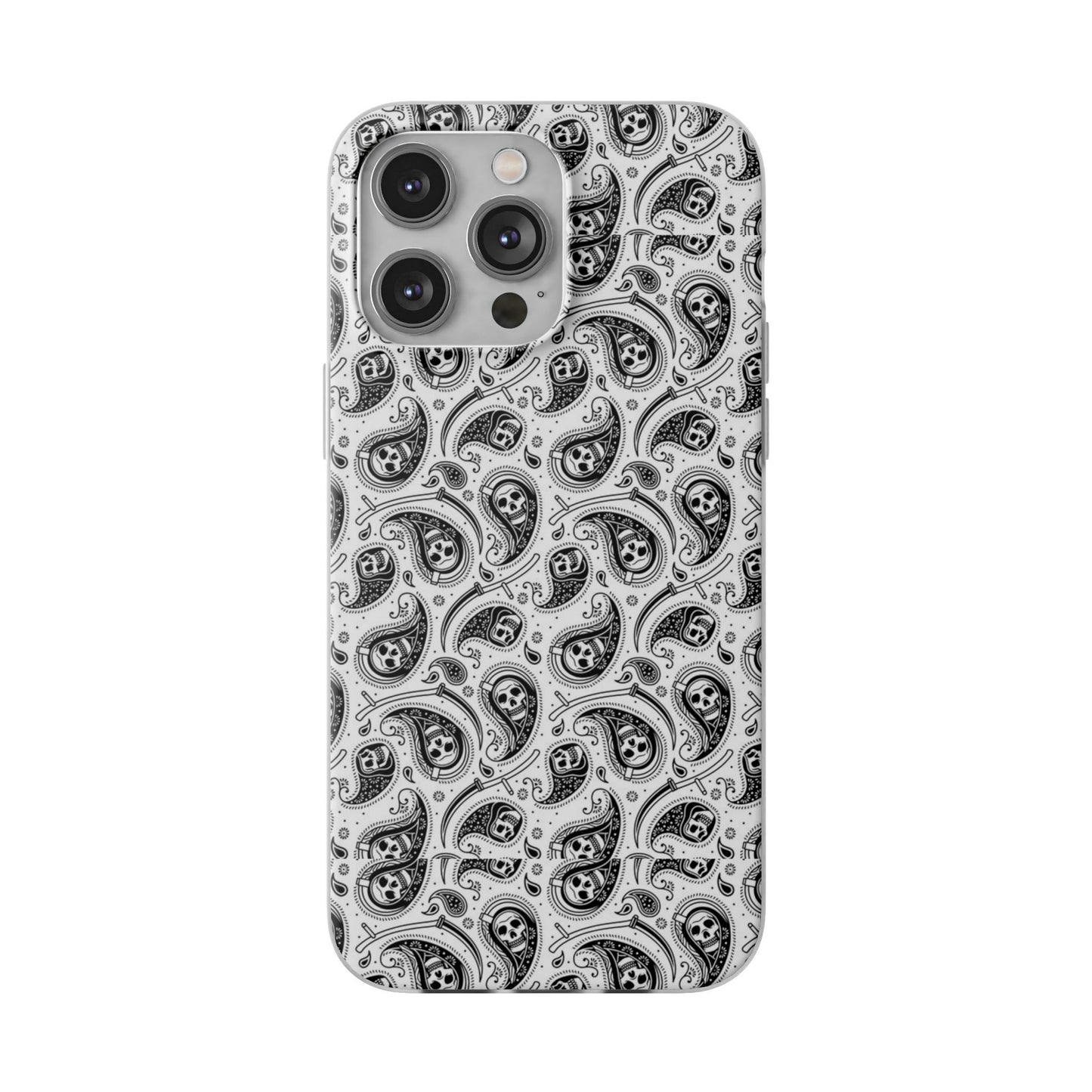 Skull Paisley Pattern Phone Case TPU Soft Flexi Case for iPhones