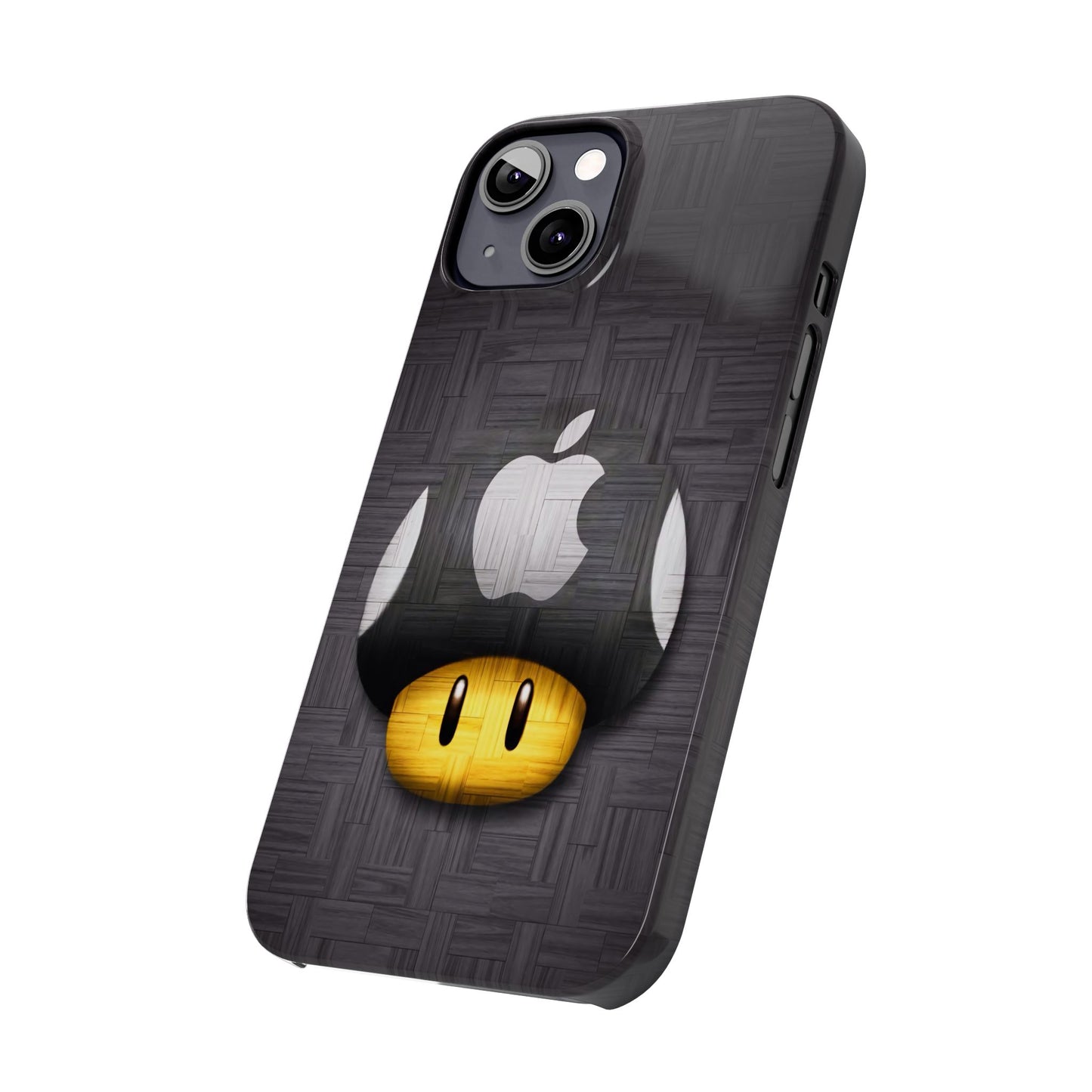 Mushroom Apple Slim Phone Case for iPhone Cute Gamer Phone Accessory, Kids Gift