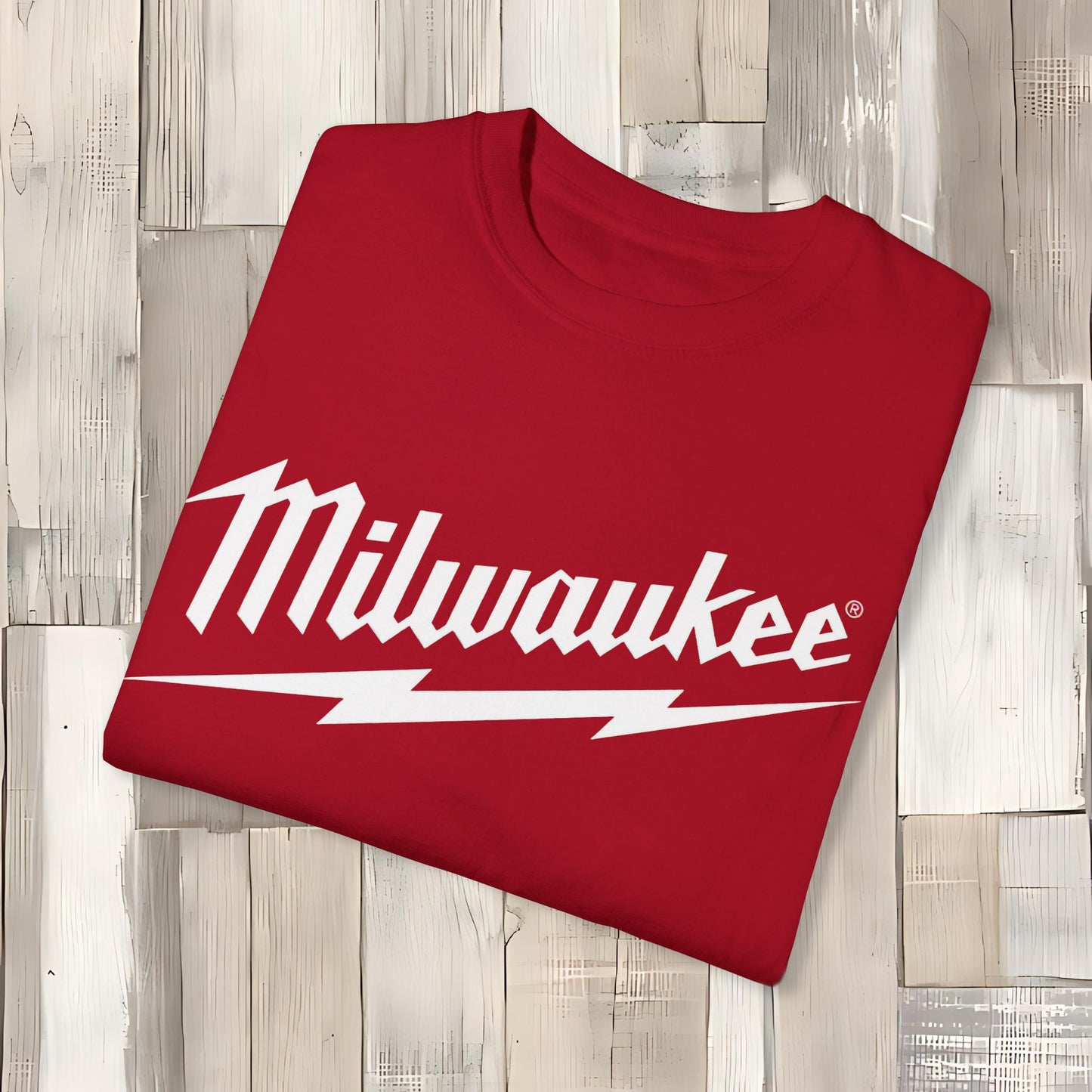 Milwaukee Tools Red Garment Dyed T-shirt "Low Maintenance Easily Turned On Tee"