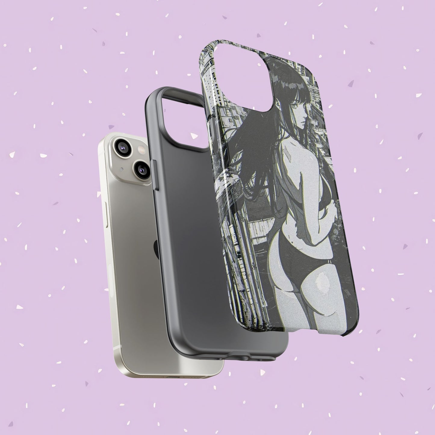 Tough Phone Case, Anime Manga Girl Bikini Design, iPhone, Galaxy, Google Pixel, Hentai Ecchi Art