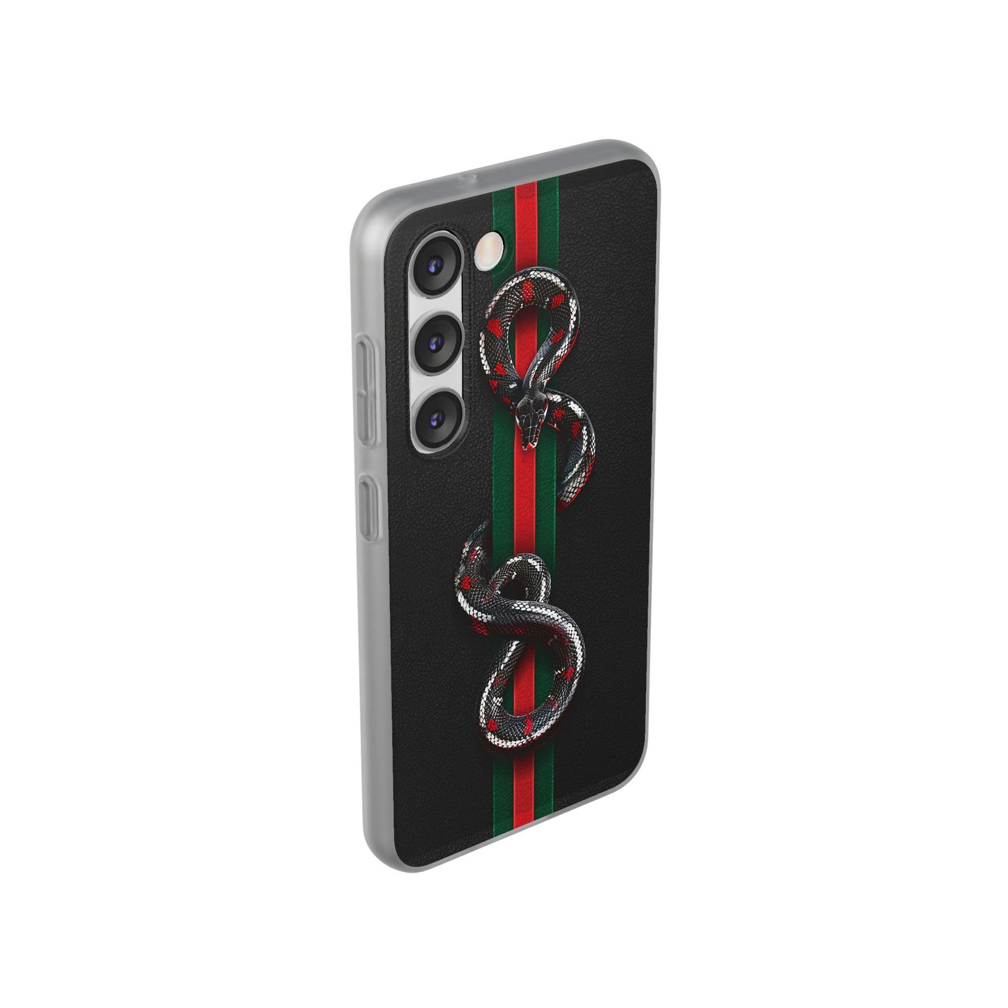 Green and Red Stripes Snake TPU Flexi Cases For iPhones And Samsung Galaxy