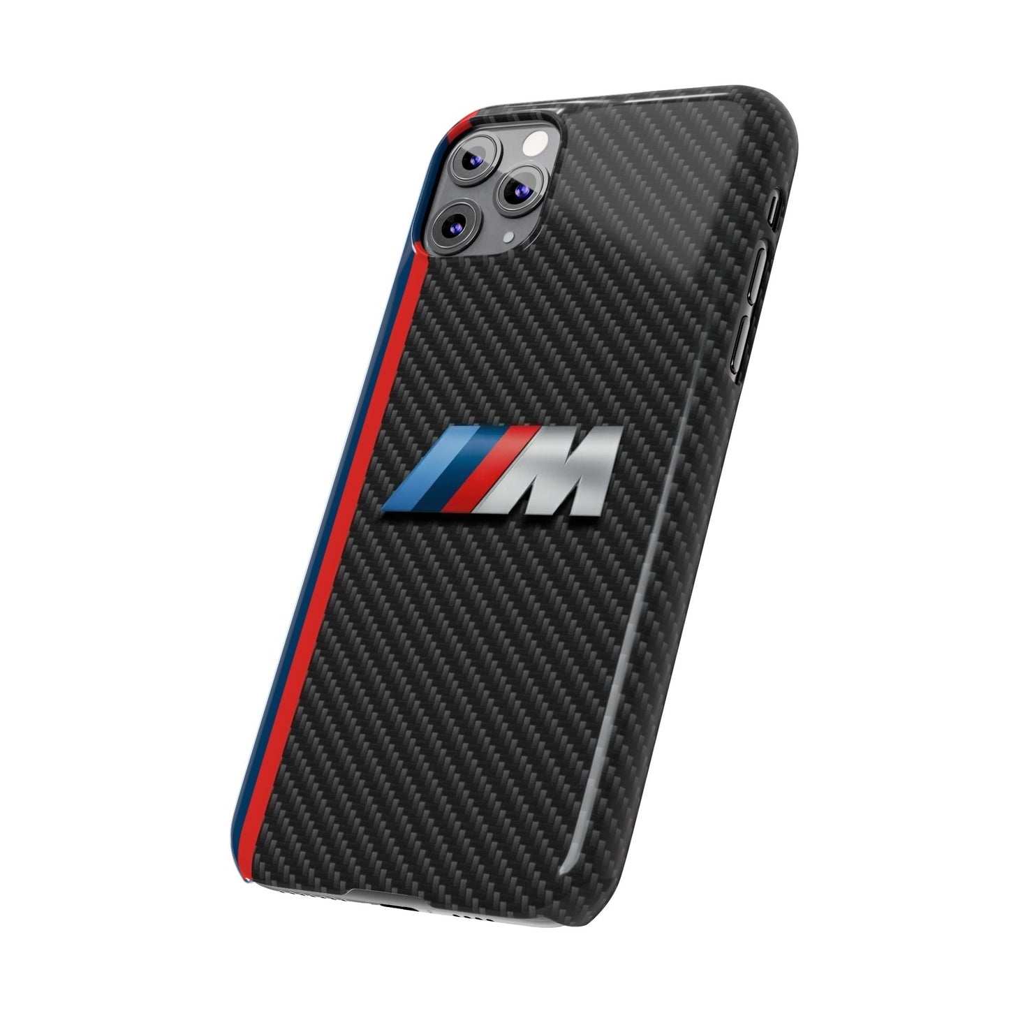 Black iPhone Slim Case, Blue And Red Stripes, BMW M Series