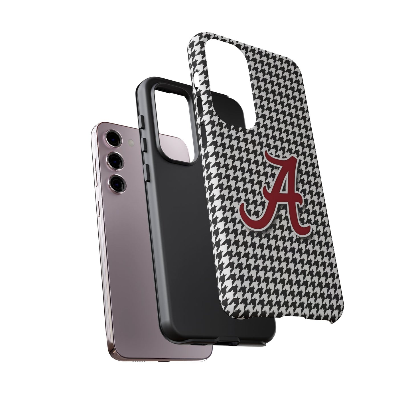 Alabama Houndstooth Phone Case, Tough Cases, College RTR Fan Gear, Initial A