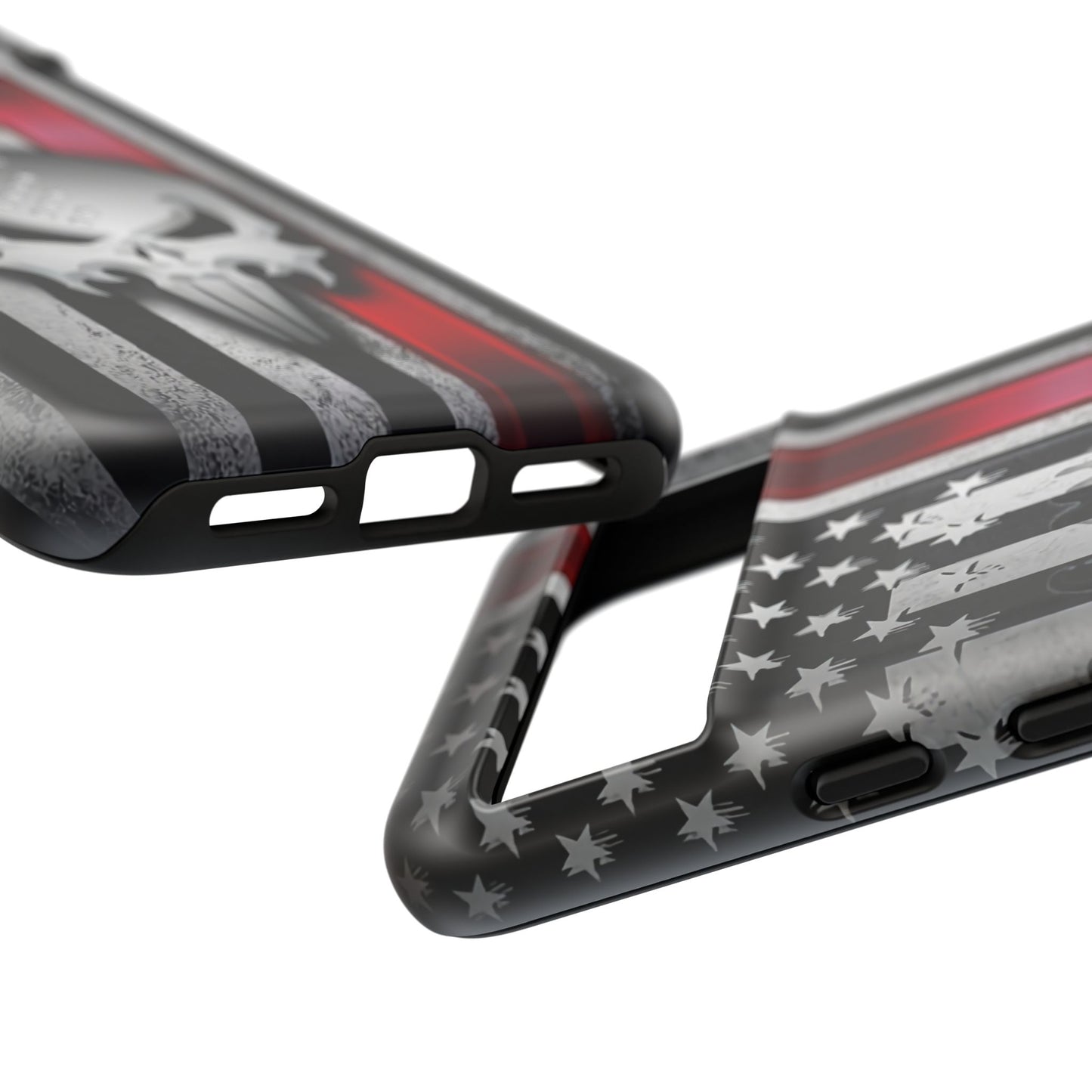 Tough Cases For iPhone, Galaxy and Pixel,  Thin Red Line, Jake Skull Design