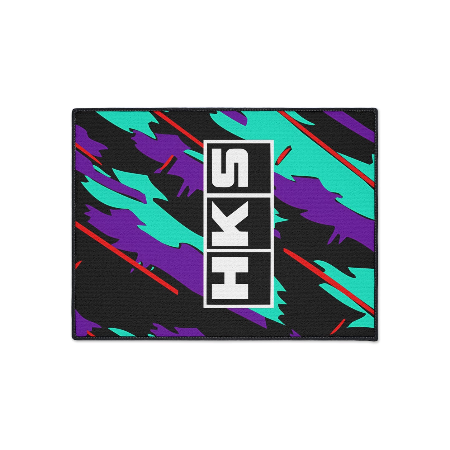 HKS Retro Camo Floor Mat | Teal Purple Racing Logo, 1990s JDM CAR Design