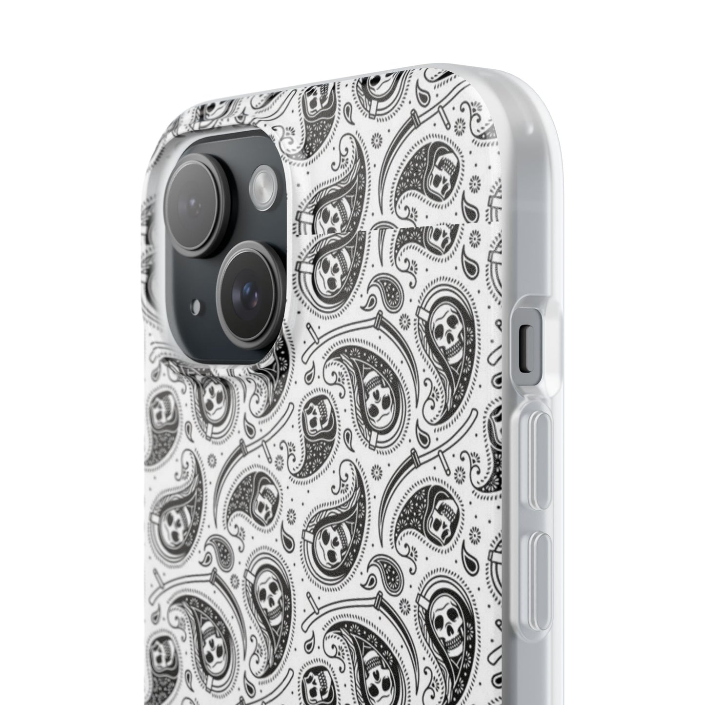 Skull Paisley Pattern Phone Case TPU Soft Flexi Case for iPhones