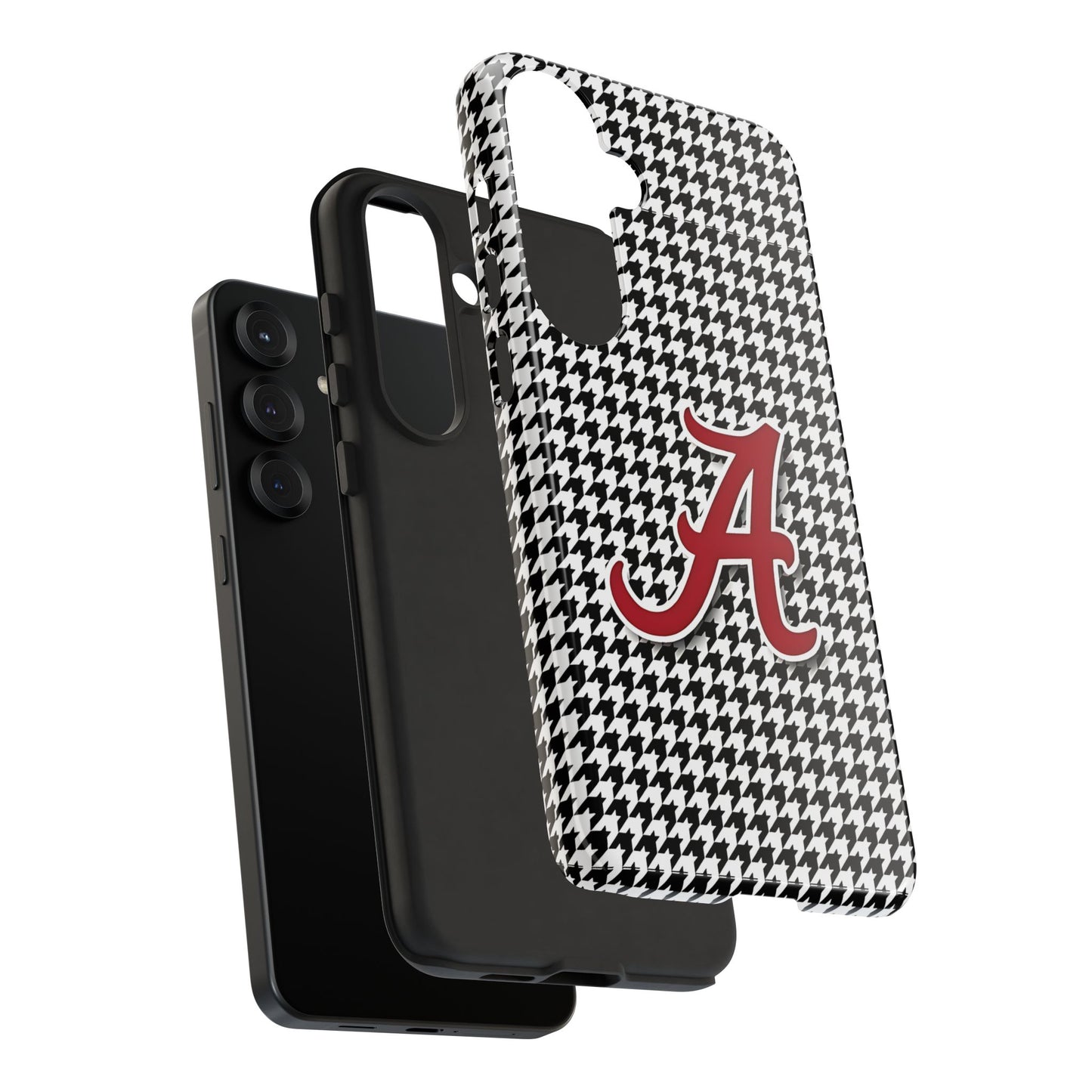 Alabama Houndstooth Phone Case, Tough Cases, College RTR Fan Gear, Initial A