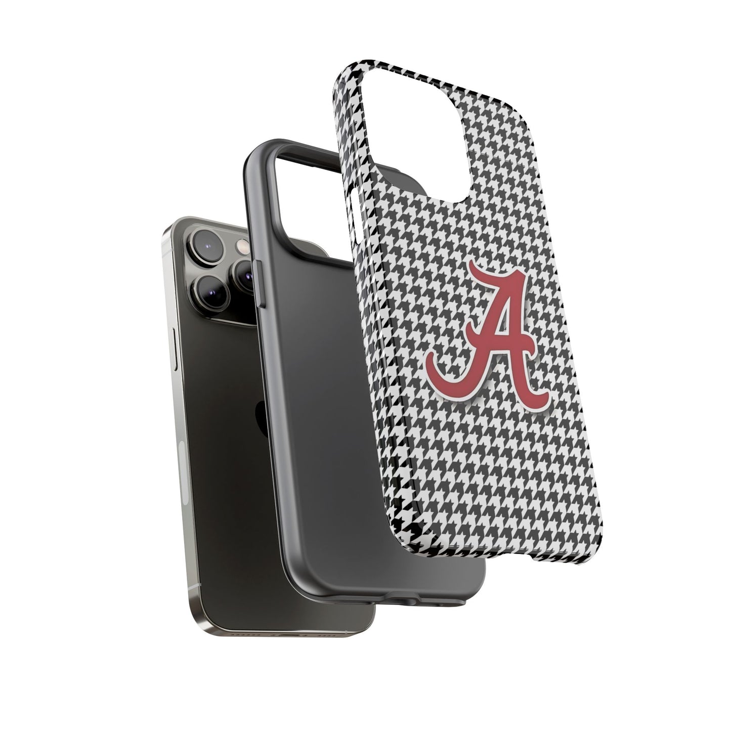 Alabama Houndstooth Phone Case, Tough Cases, College RTR Fan Gear, Initial A