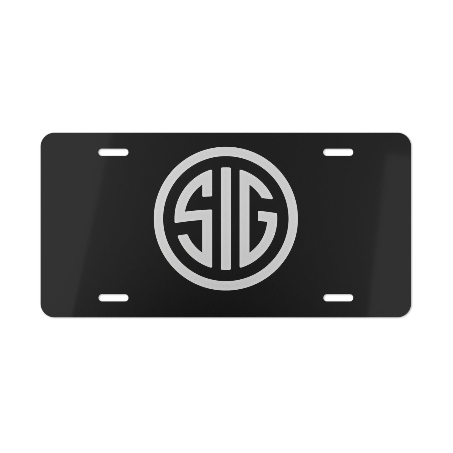 Black SIG Sauer Front Vanity License Plate, Garage Man Cave Art