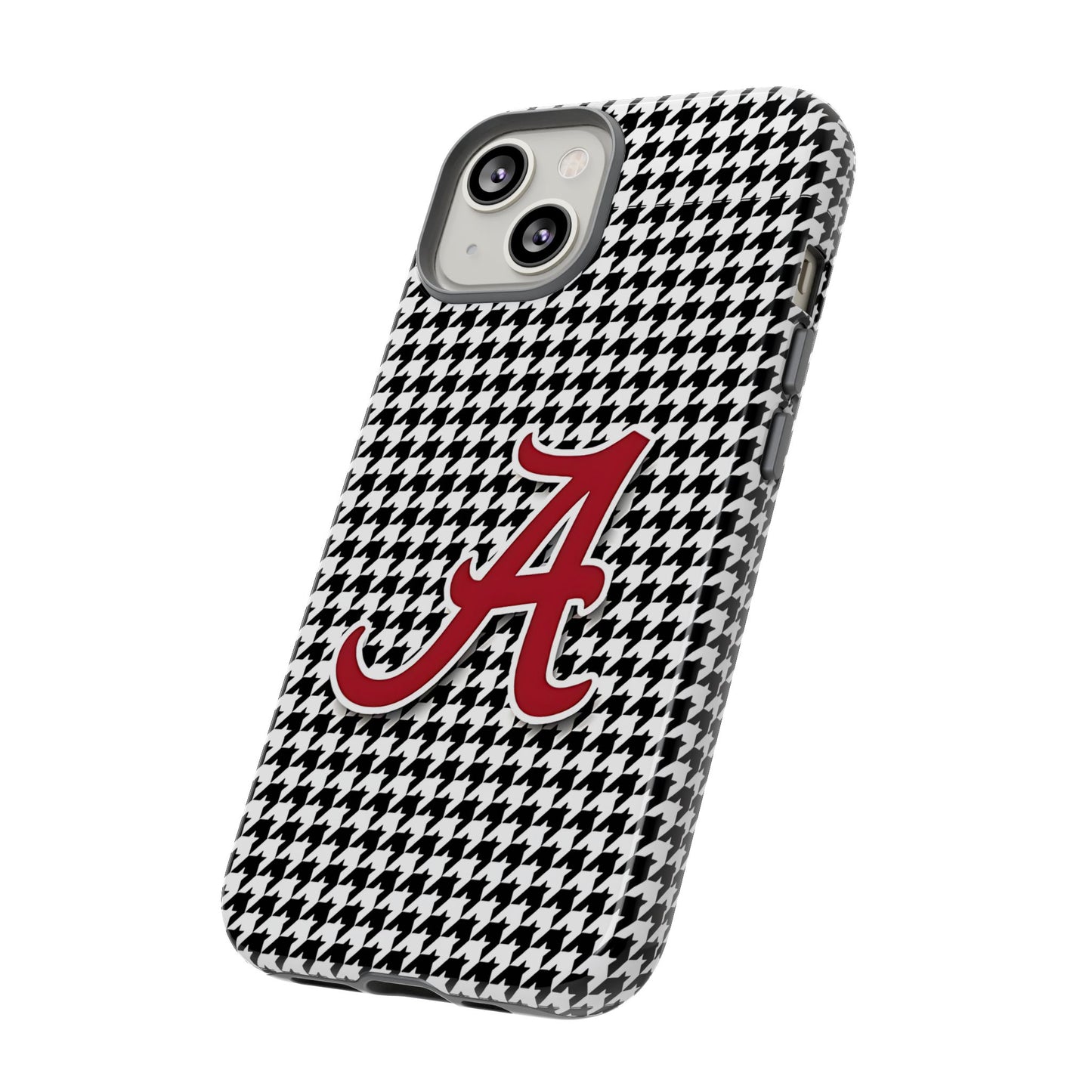 Alabama Houndstooth Phone Case, Tough Cases, College RTR Fan Gear, Initial A