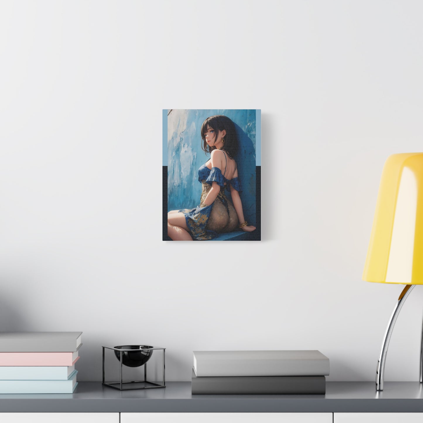 Anime Girl Beachside Matte Canvas Print — Stretched 1.25"