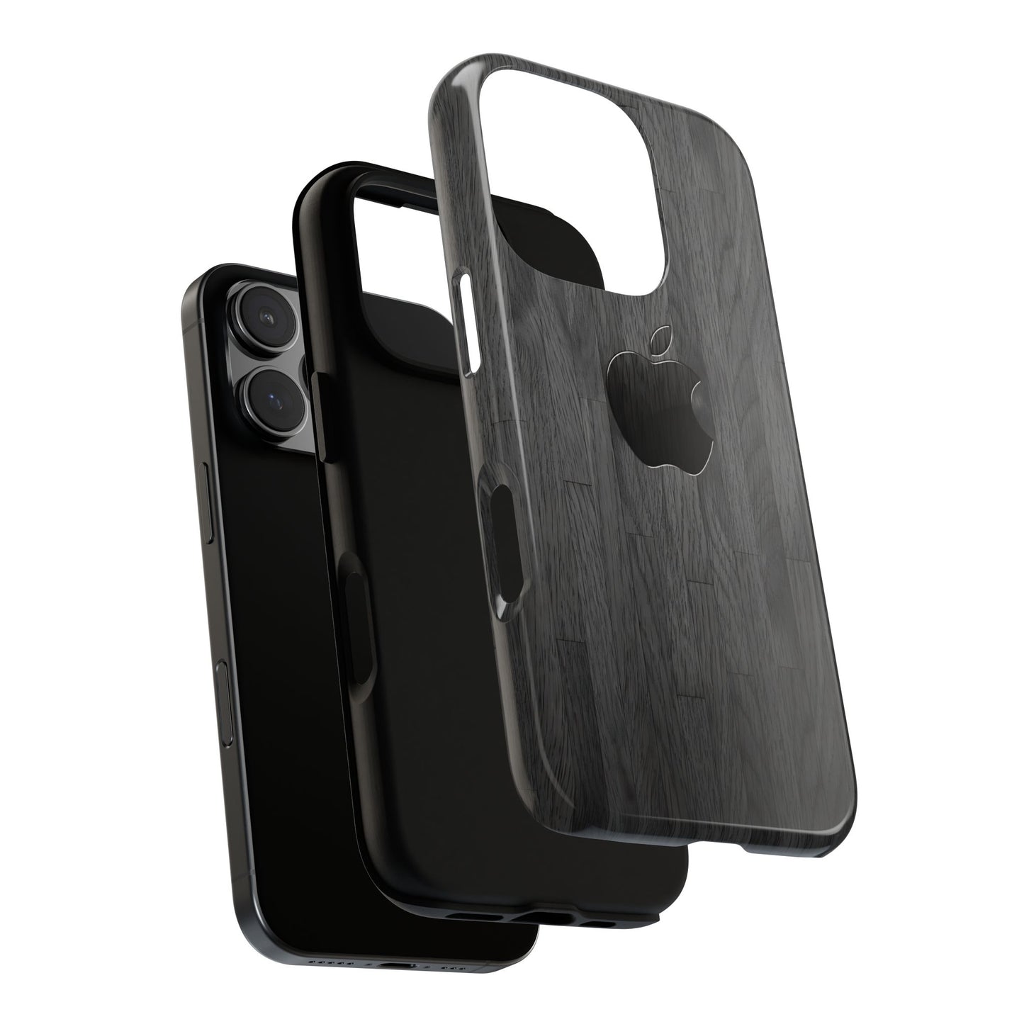 Tough Cases For iPhones, Gray Wood Color Rugged Phone Case