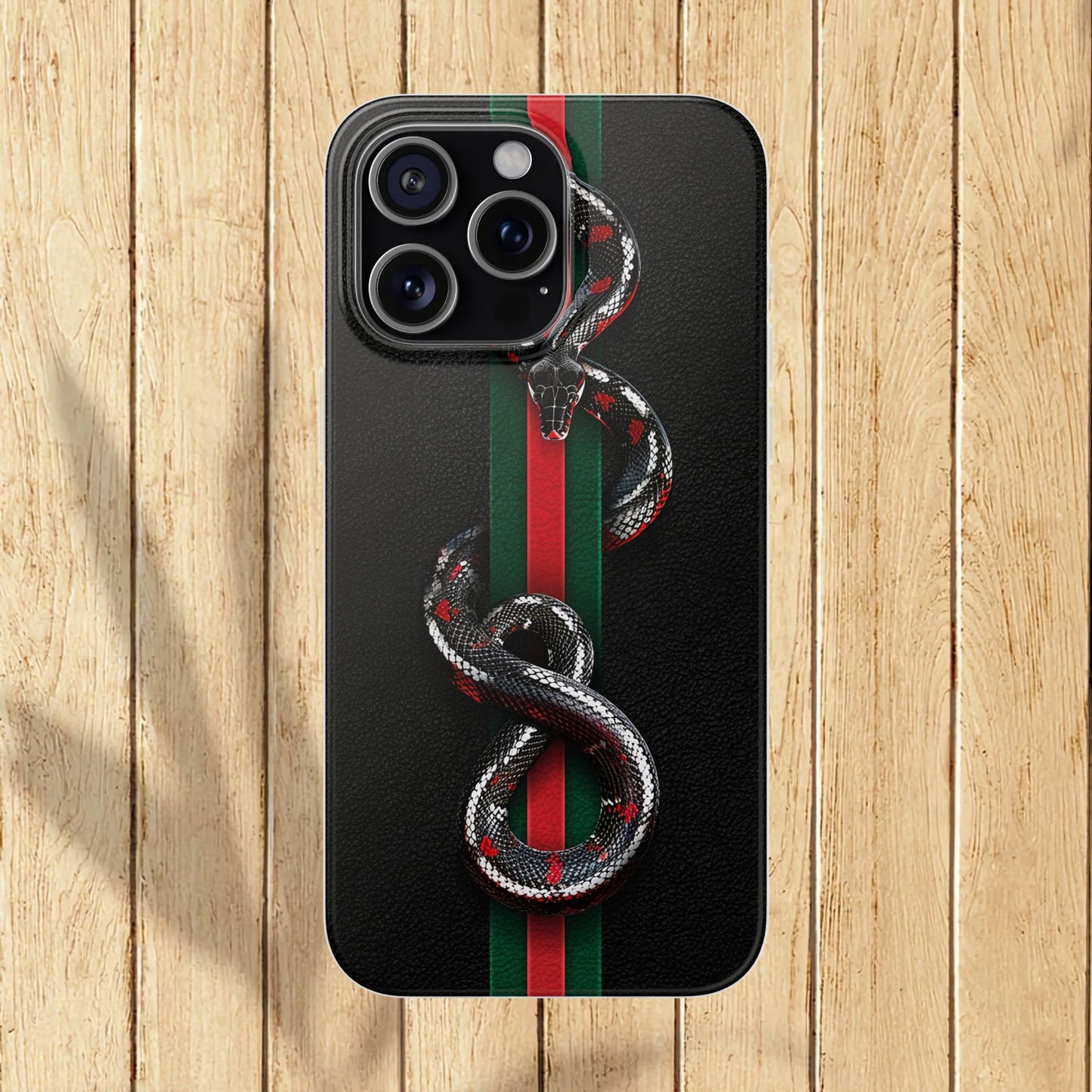 Green and Red Stripes Snake TPU Flexi Cases For iPhones And Samsung Galaxy