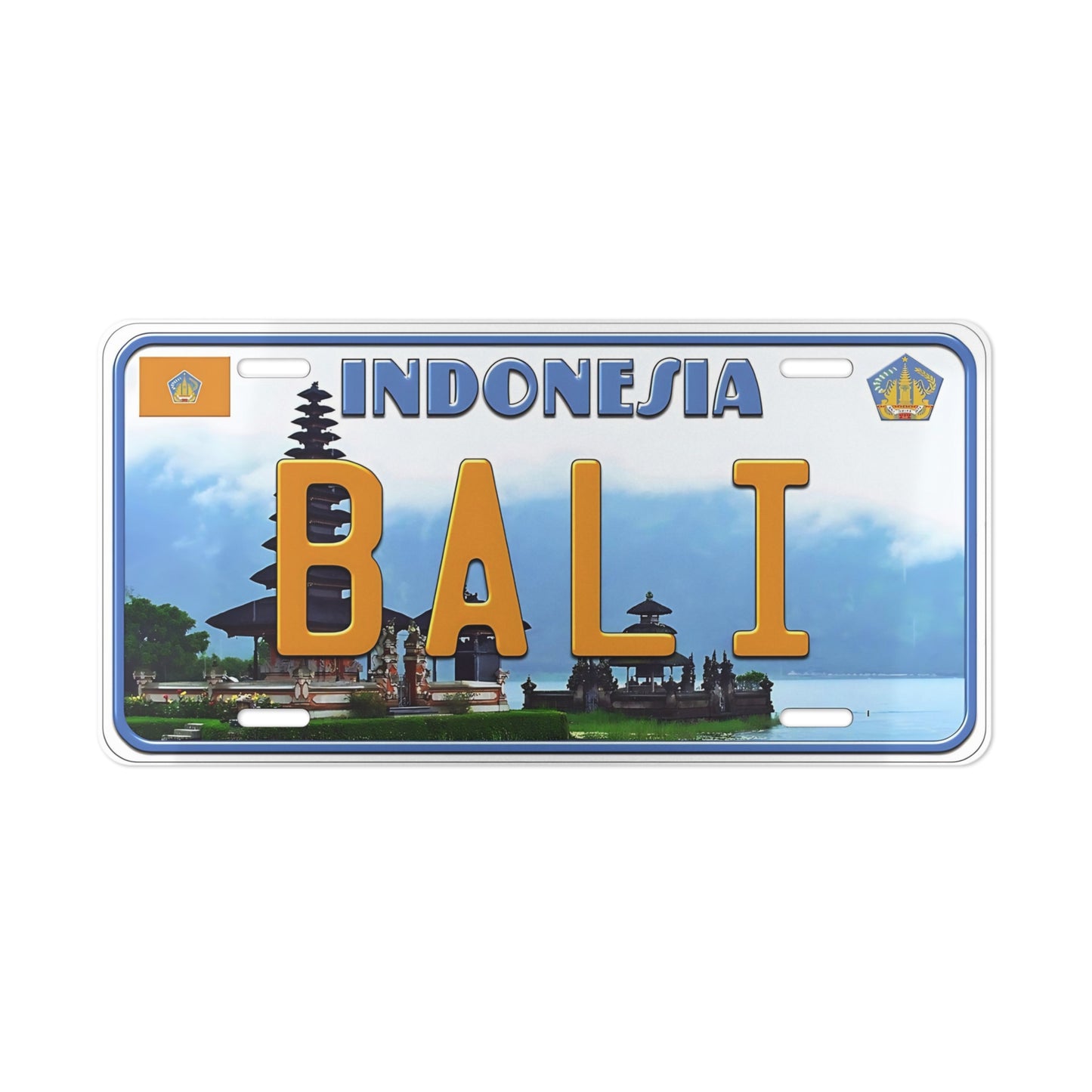 Bali Indonesia Custom Front Vanity License Plate, Personalized Metal Wall Art