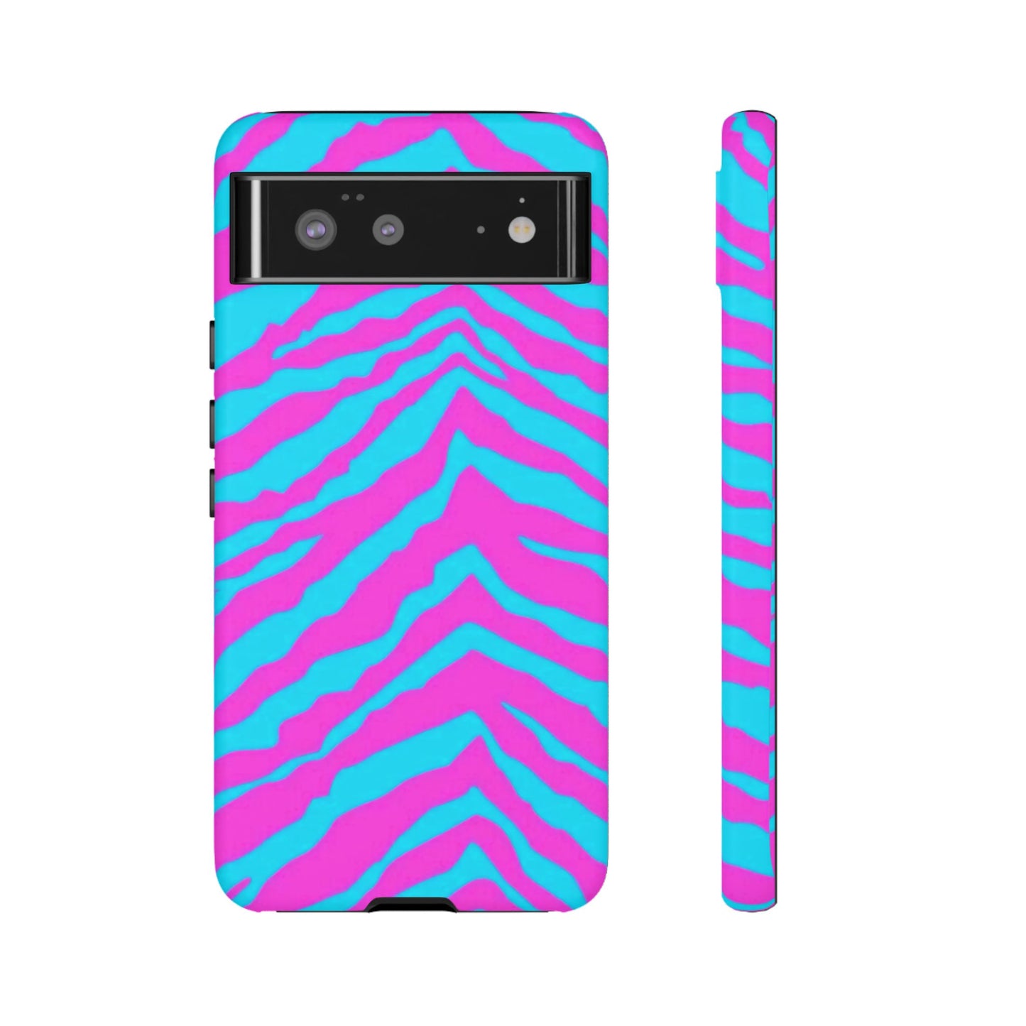 Animal Print Hot Pink And Teal Tough Case for iPhone, Galaxy and Google Pixel