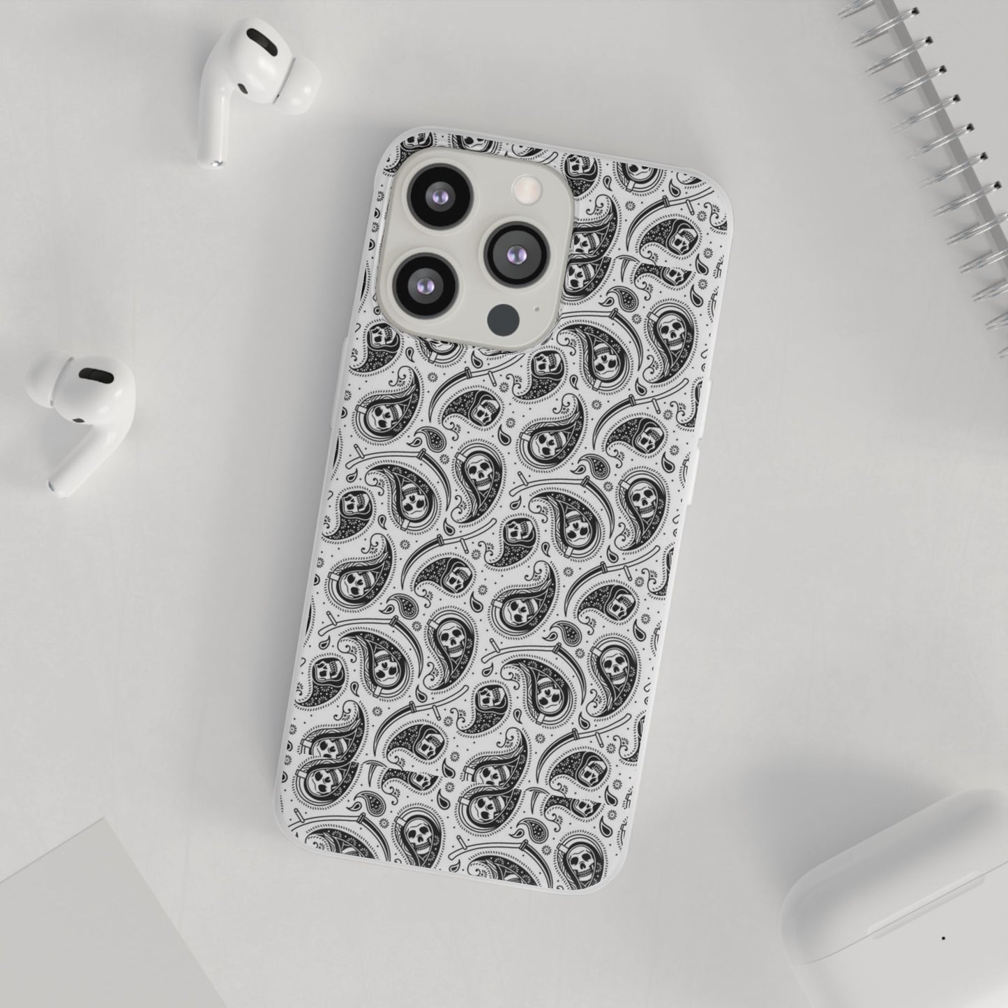 Skull Paisley Pattern Phone Case TPU Soft Flexi Case for iPhones