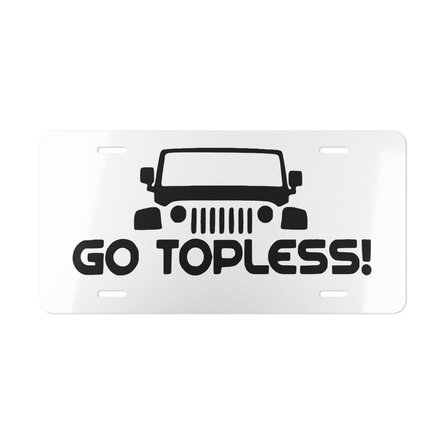 Go Topless Front Vanity License Plate, Jeep Off-roading Design Car Tag