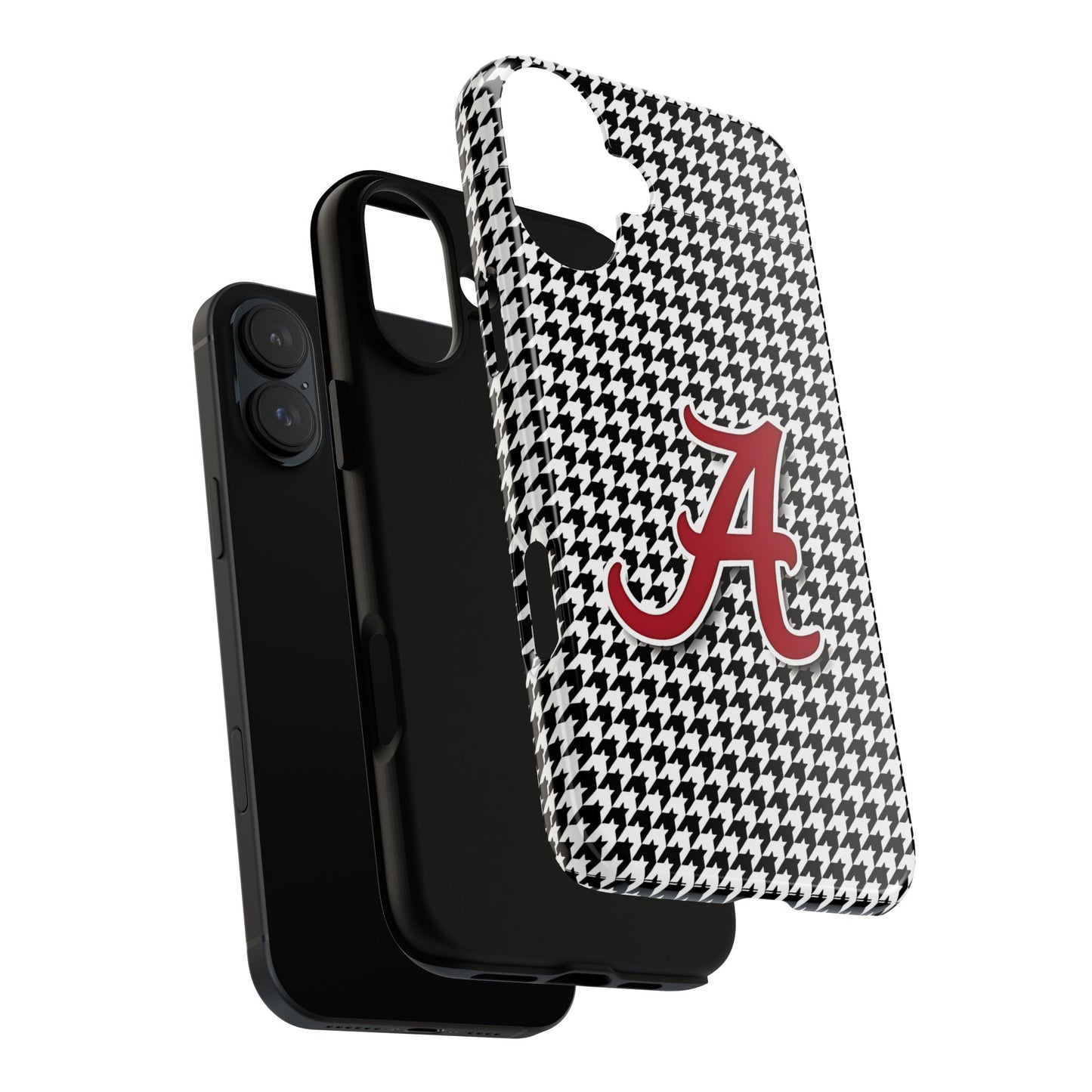 Alabama Houndstooth Phone Case, Tough Cases, College RTR Fan Gear, Initial A