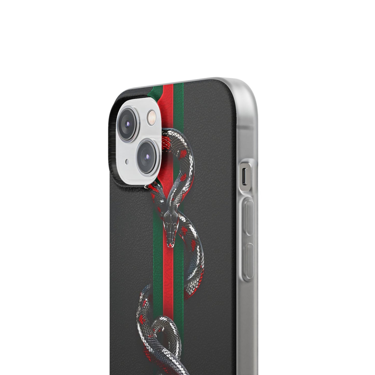 Green and Red Stripes Snake TPU Flexi Cases For iPhones And Samsung Galaxy