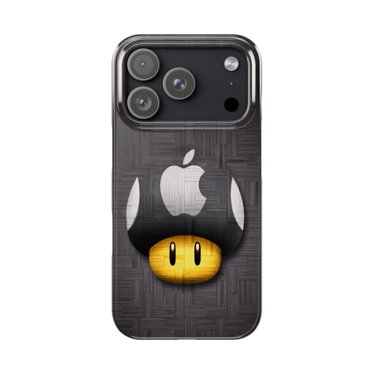 Mushroom Apple Slim Phone Case for iPhone Cute Gamer Phone Accessory, Kids Gift