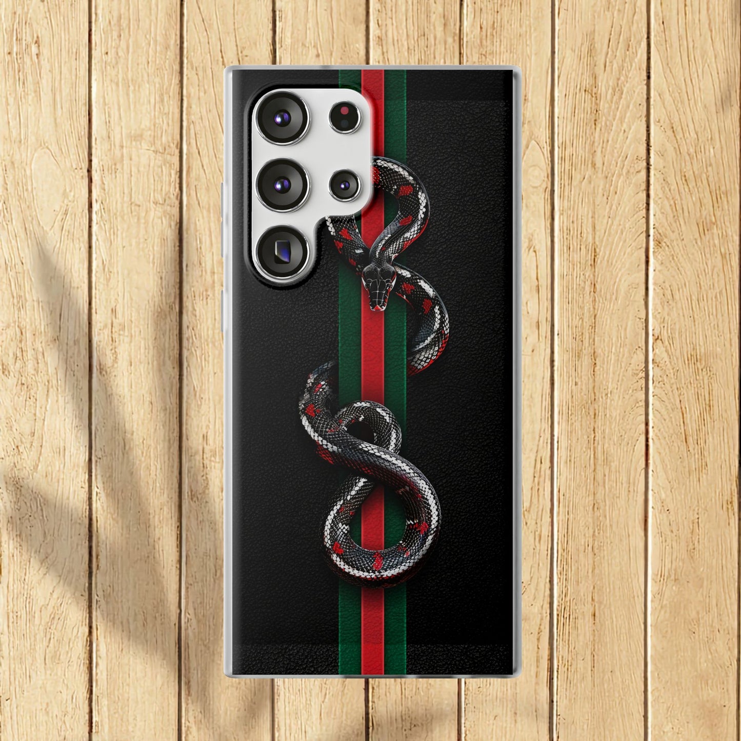 Green and Red Stripes Snake TPU Flexi Cases For iPhones And Samsung Galaxy