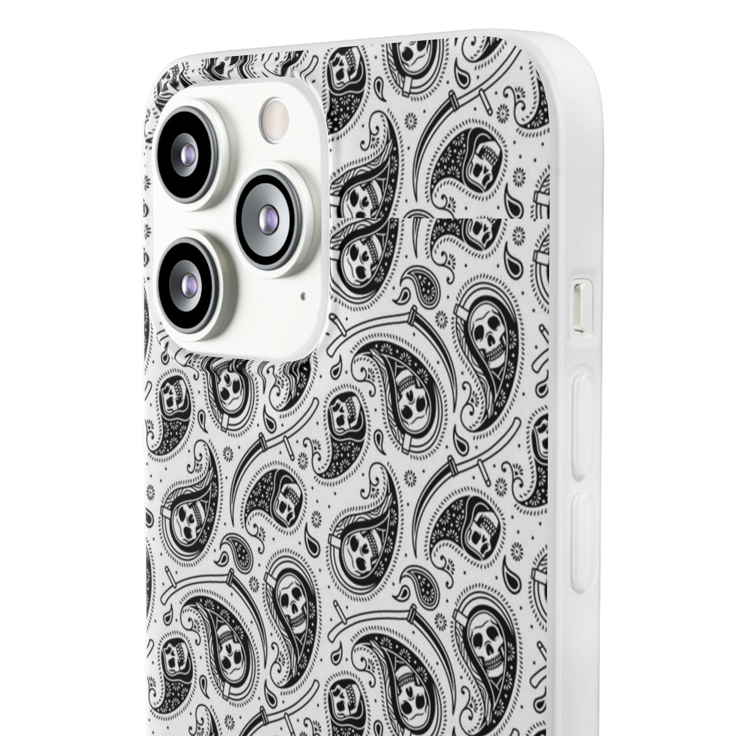 Skull Paisley Pattern Phone Case TPU Soft Flexi Case for iPhones