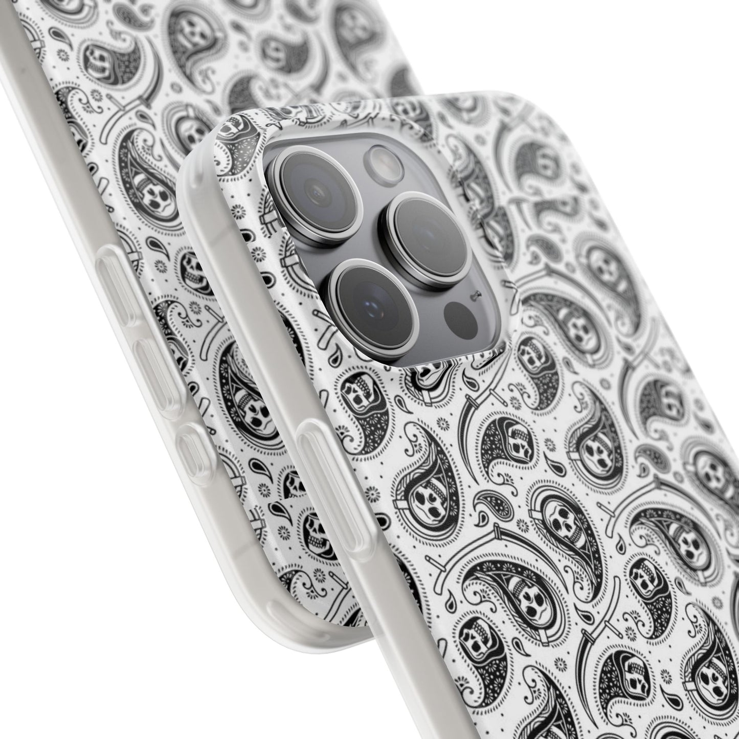 Skull Paisley Pattern Phone Case TPU Soft Flexi Case for iPhones