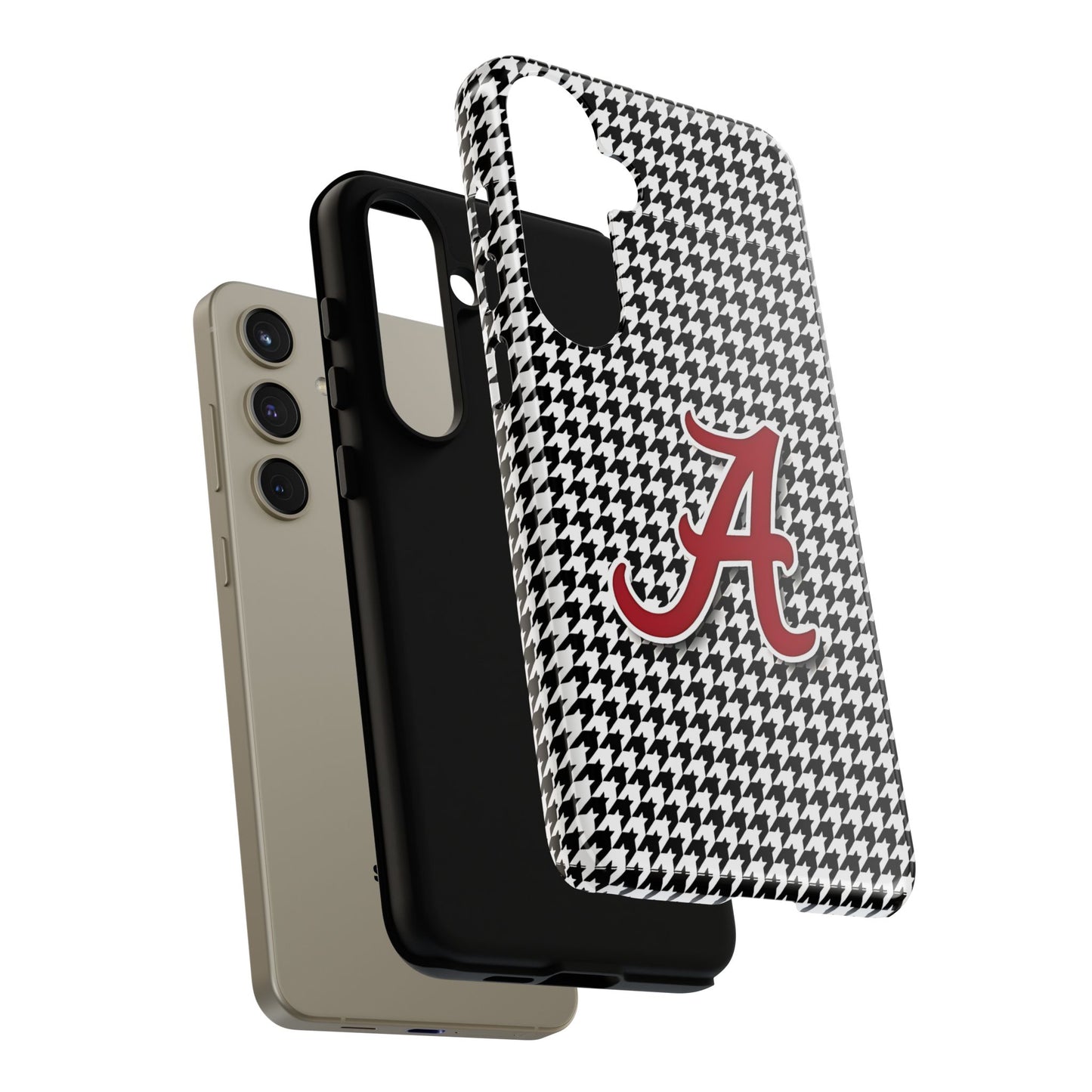 Alabama Houndstooth Phone Case, Tough Cases, College RTR Fan Gear, Initial A