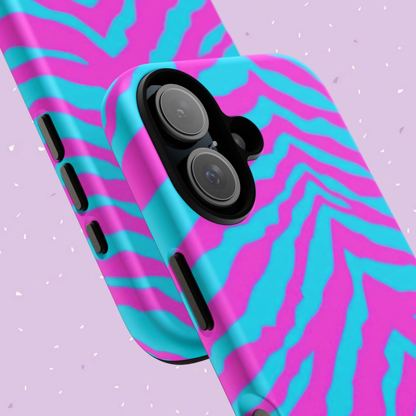 Animal Print Hot Pink And Teal Tough Case for iPhone, Galaxy and Google Pixel