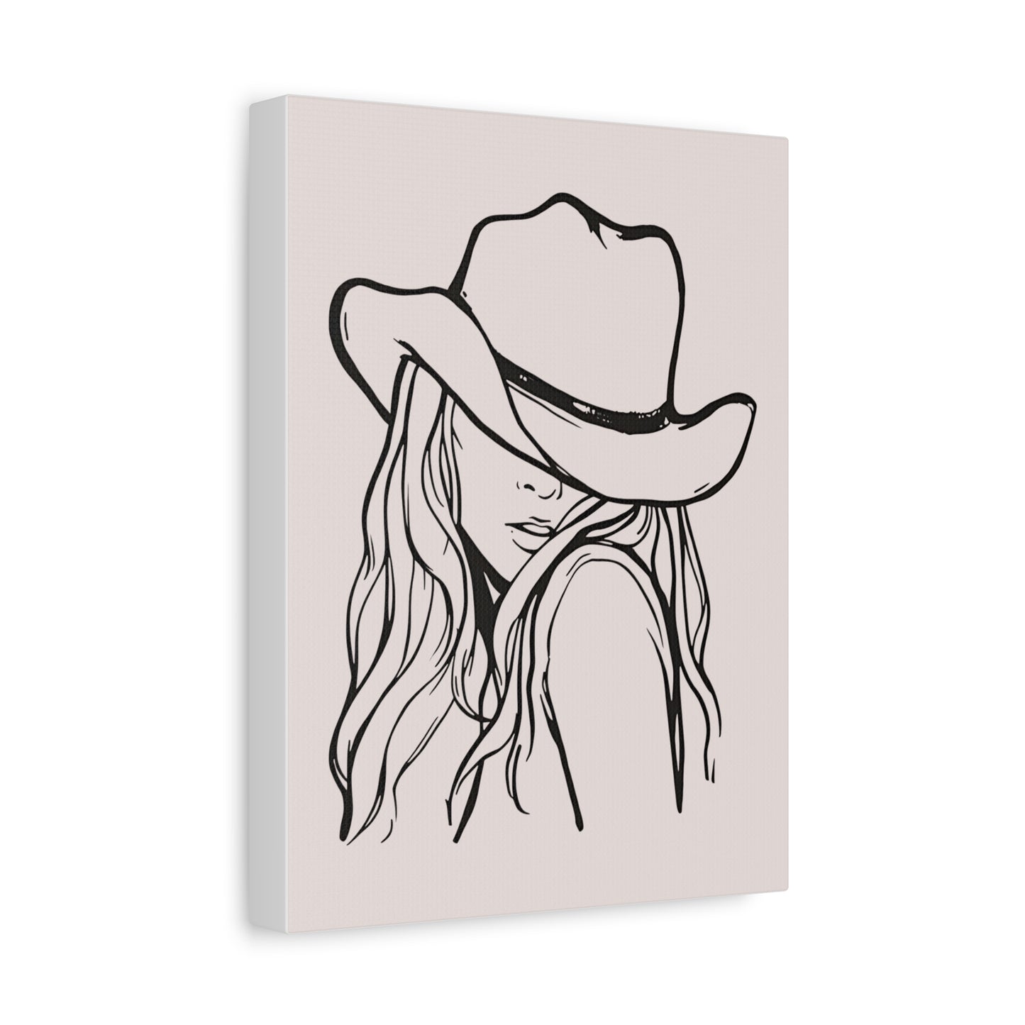 Canvas Wall Art Prints, Western Cowgirl Wall Art, Trendy Line Art