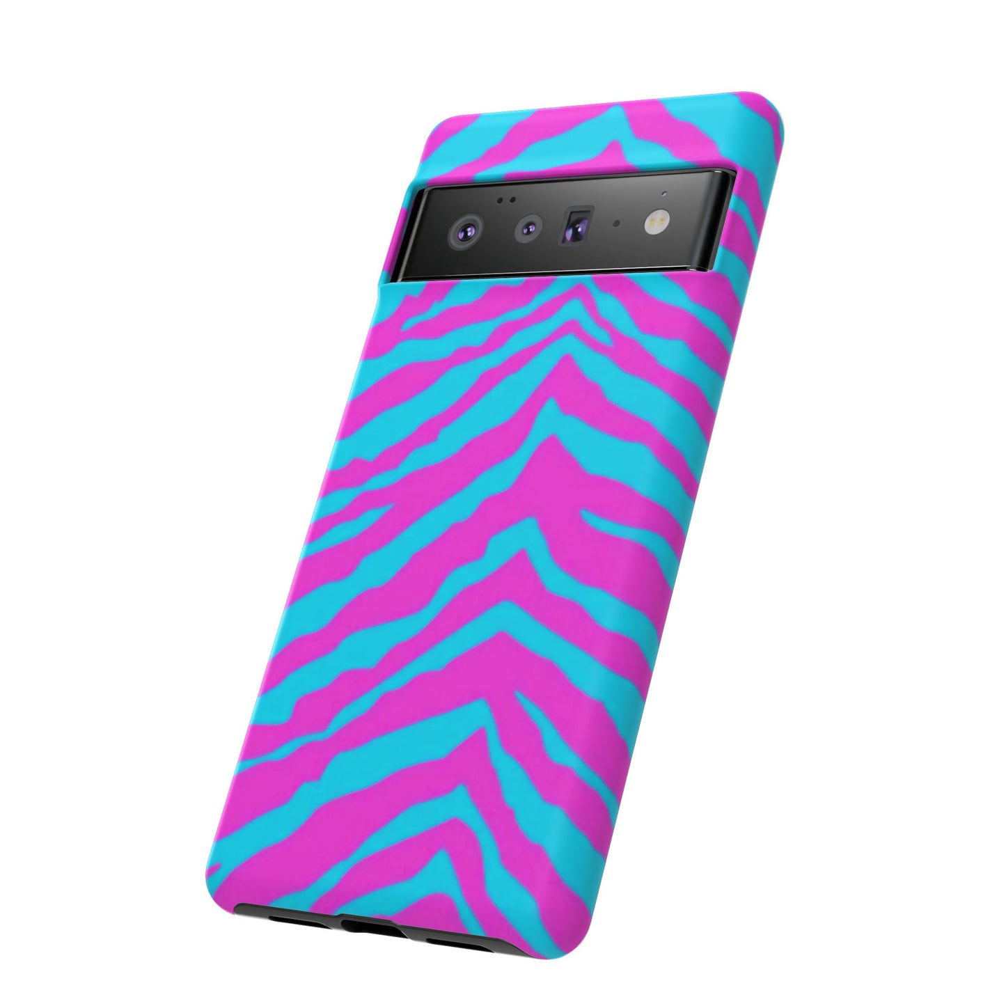 Animal Print Hot Pink And Teal Tough Case for iPhone, Galaxy and Google Pixel