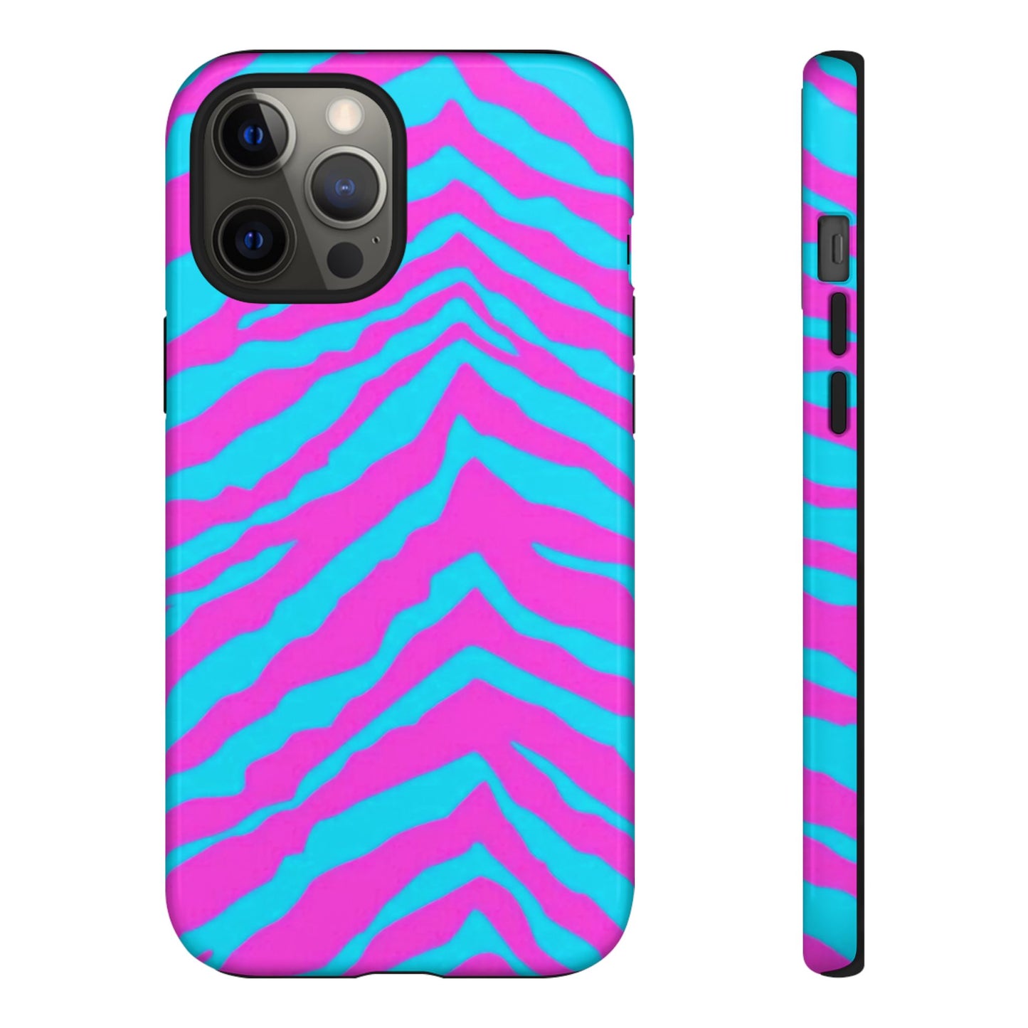 Animal Print Hot Pink And Teal Tough Case for iPhone, Galaxy and Google Pixel