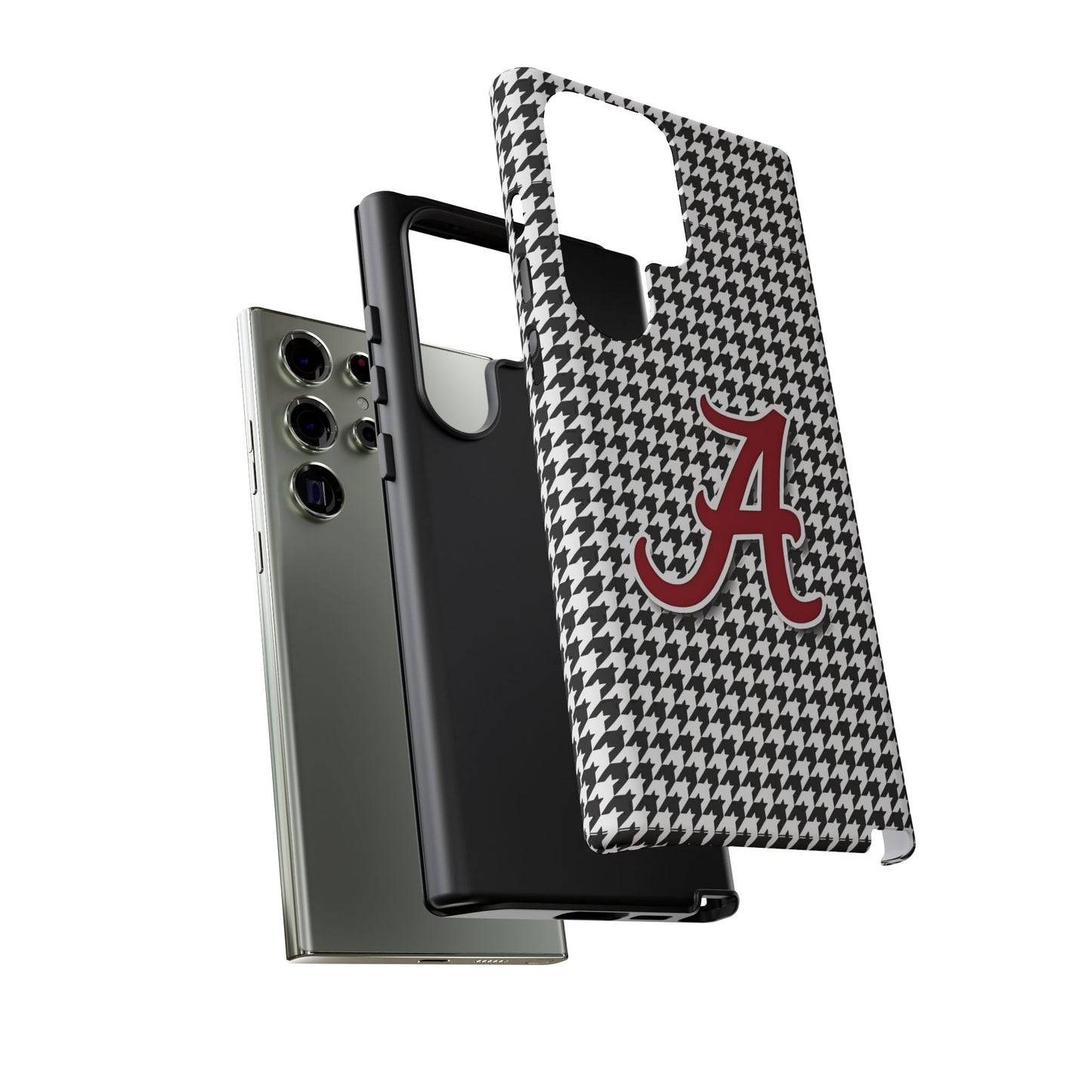Alabama Houndstooth Phone Case, Tough Cases, College RTR Fan Gear, Initial A