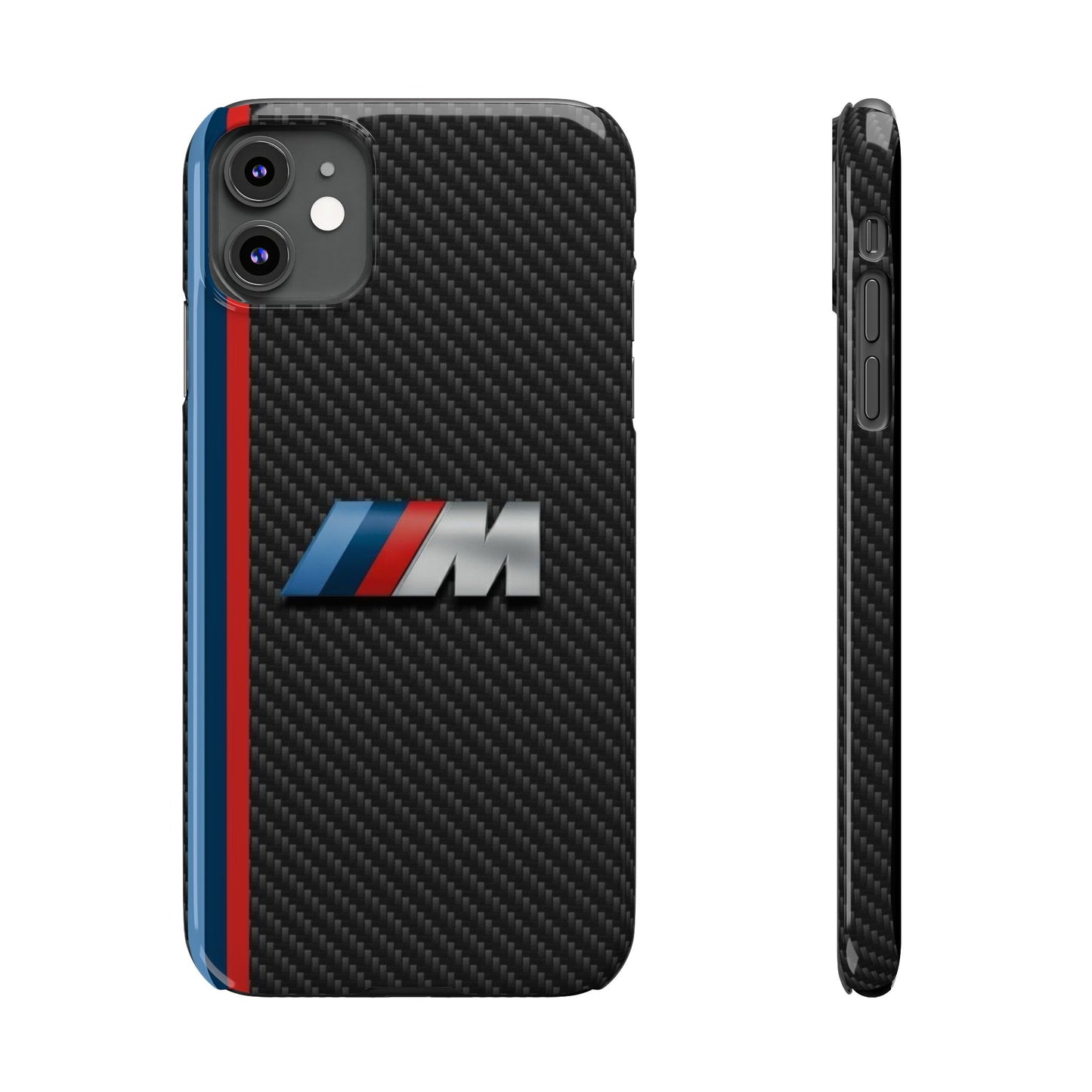 Black iPhone Slim Case, Blue And Red Stripes, BMW M Series