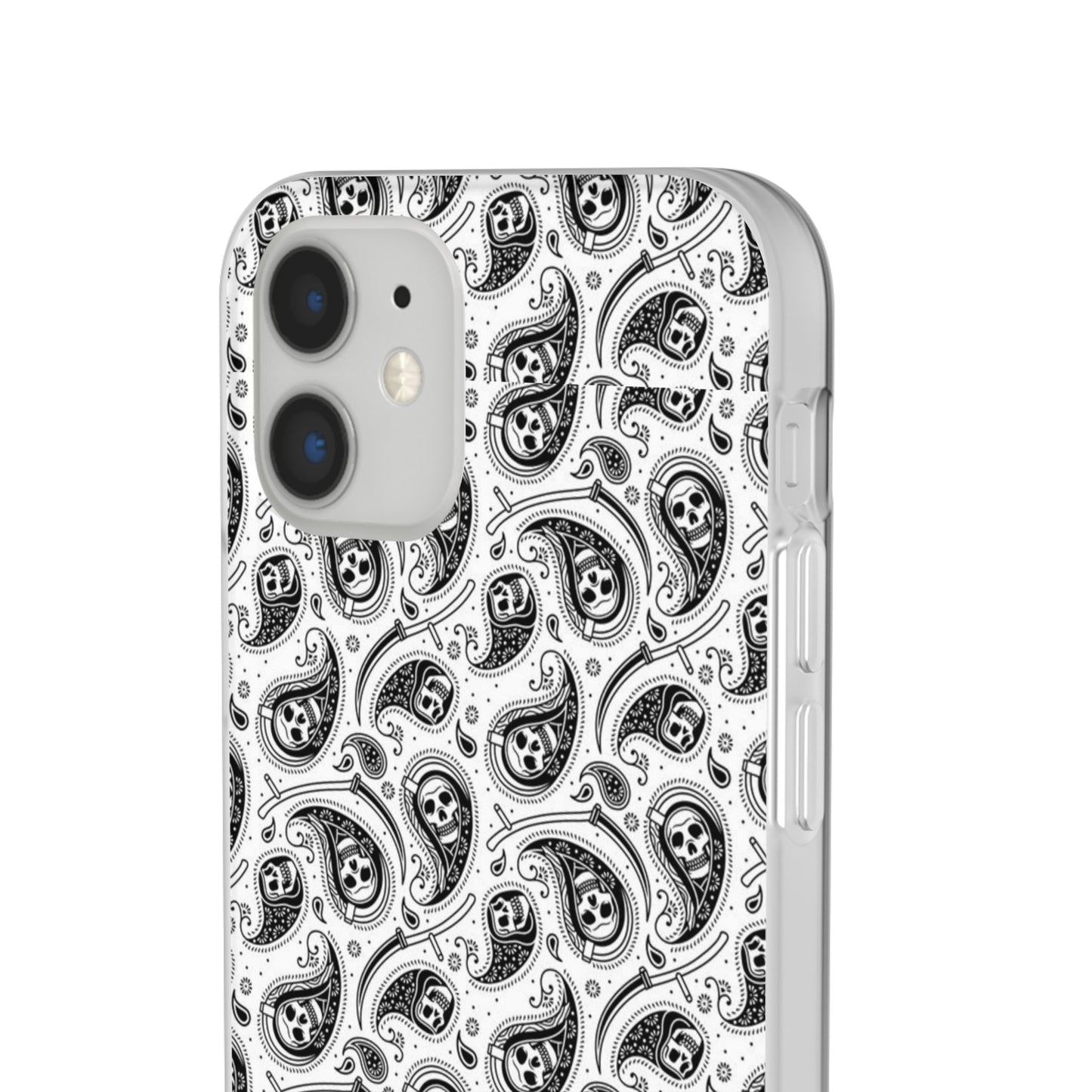 Skull Paisley Pattern Phone Case TPU Soft Flexi Case for iPhones