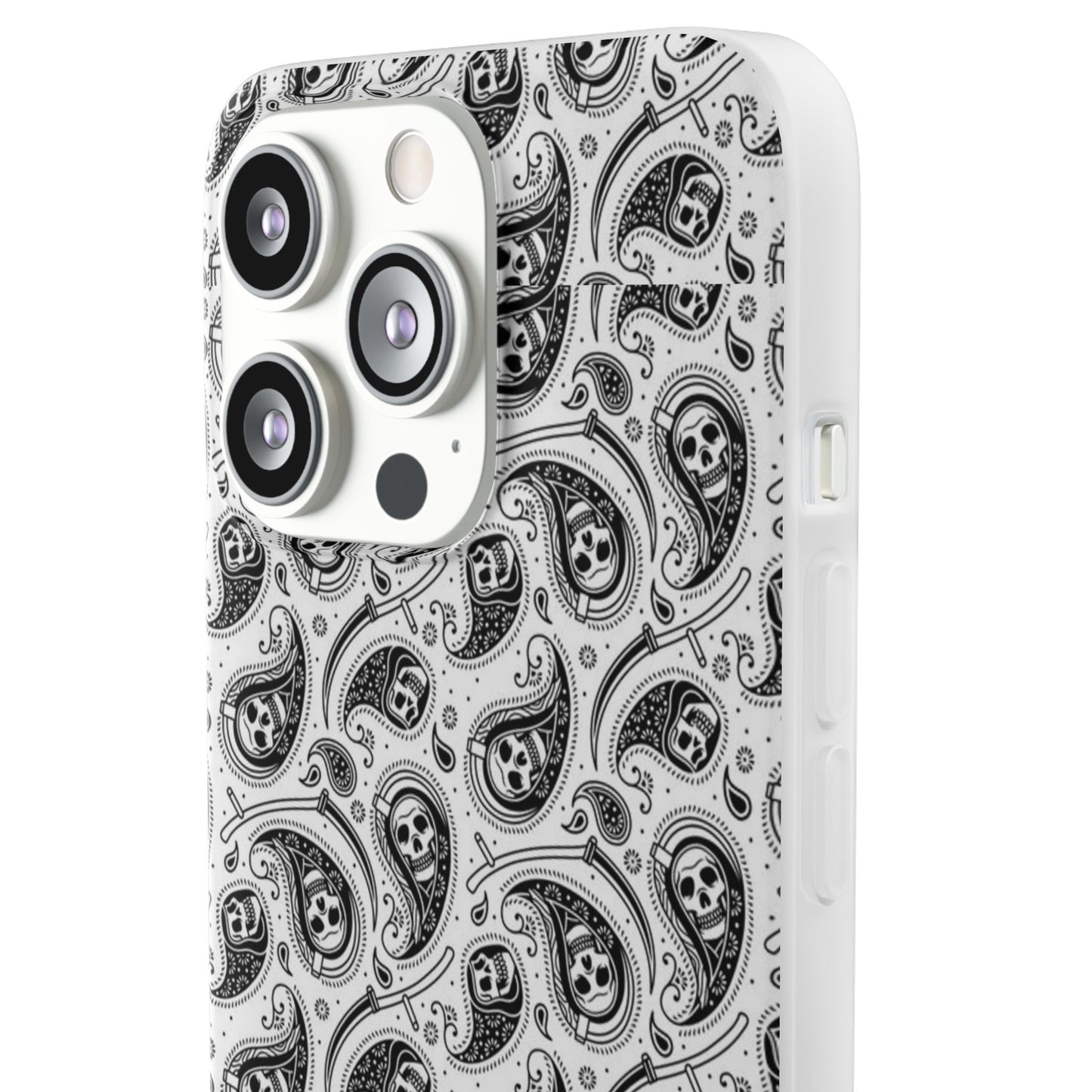 Skull Paisley Pattern Phone Case TPU Soft Flexi Case for iPhones
